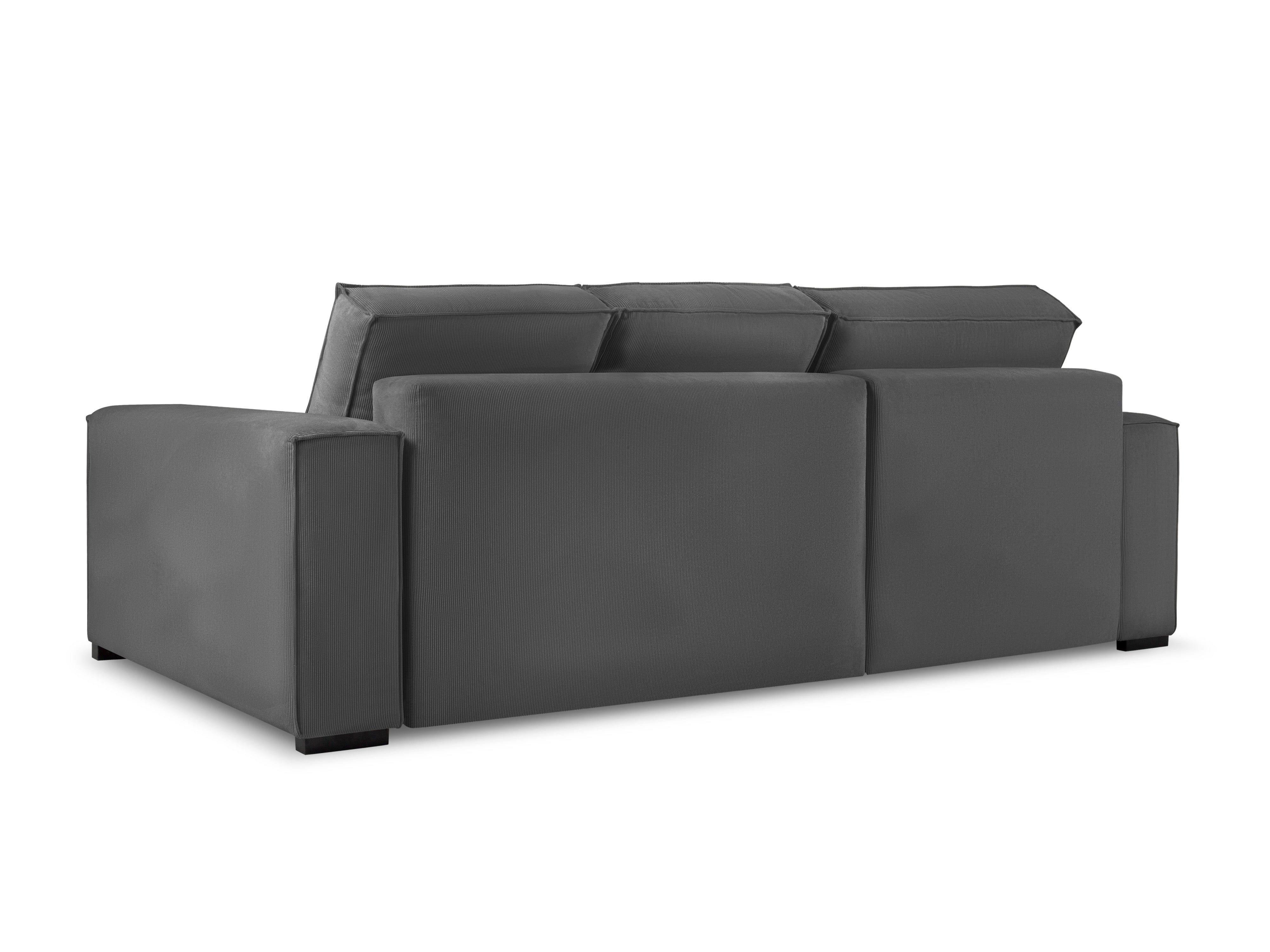 Narożnik sztruksowy z funkcją spania EVELINE szary, Micadoni, Eye on Design