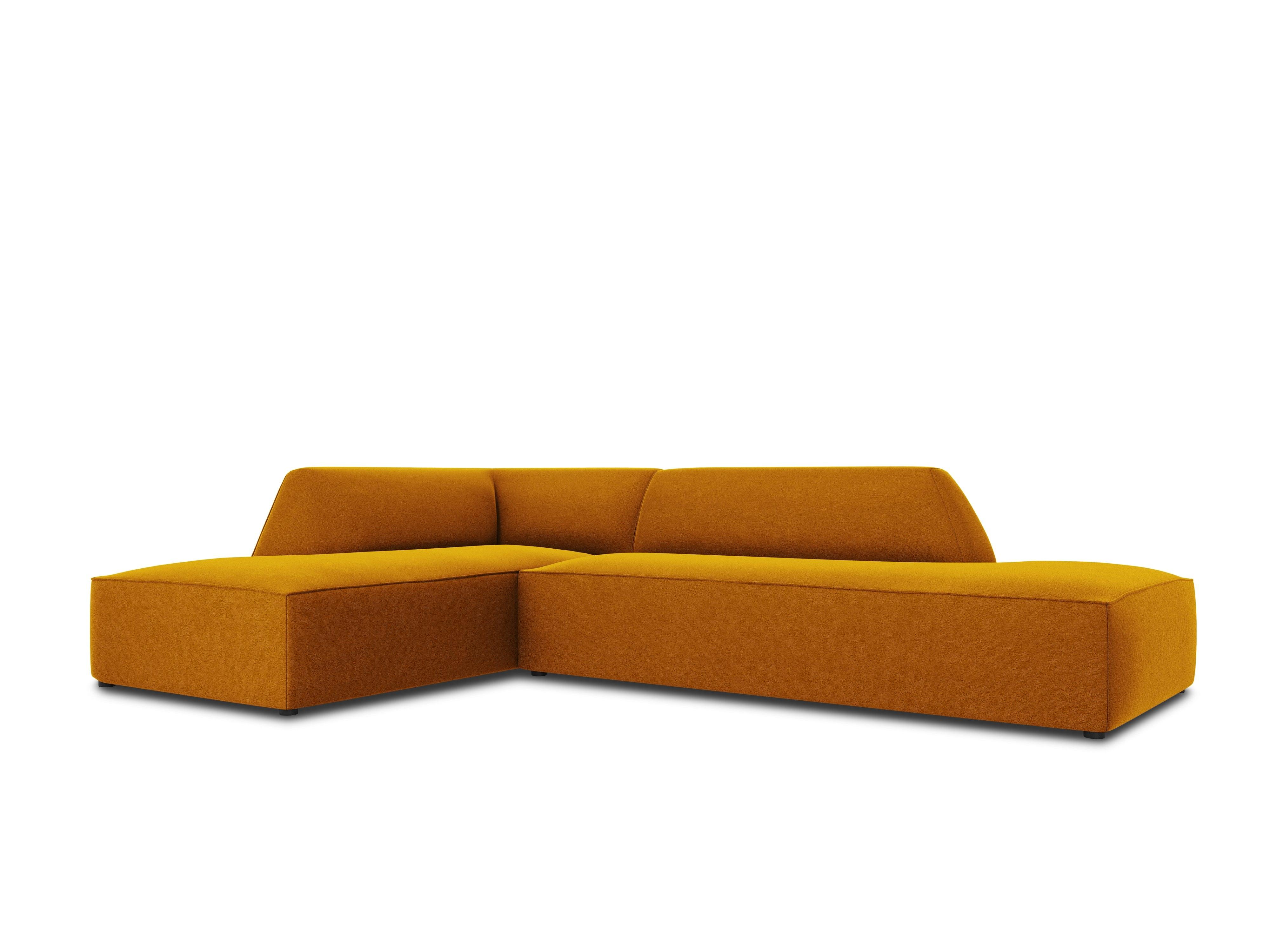 Sofa narożna aksamitna lewostronna RUBY żółty Micadoni    Eye on Design