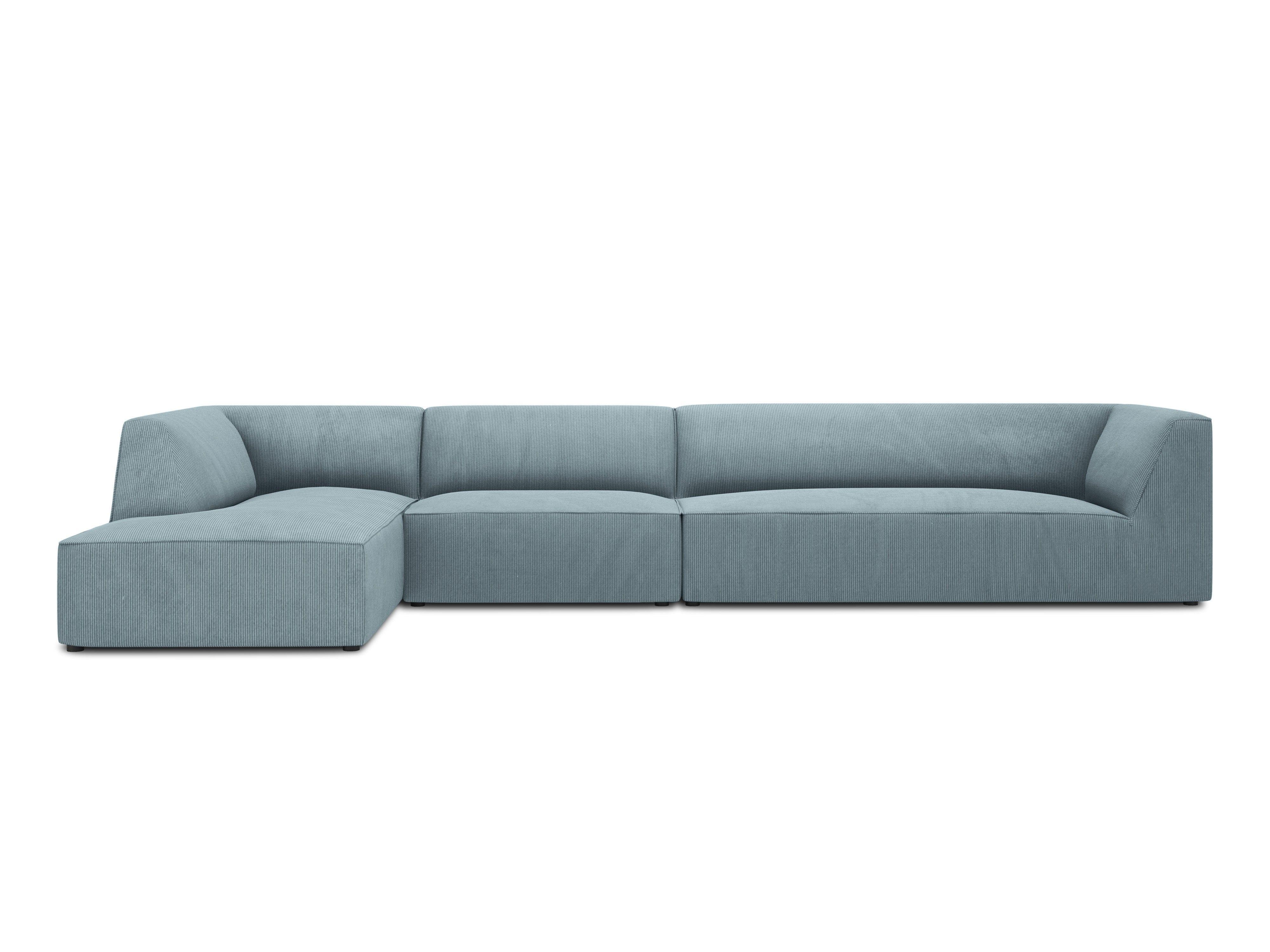 Narożnik sztruksowy 5-osobowy lewostronny RUBY jasnoniebieski Micadoni    Eye on Design