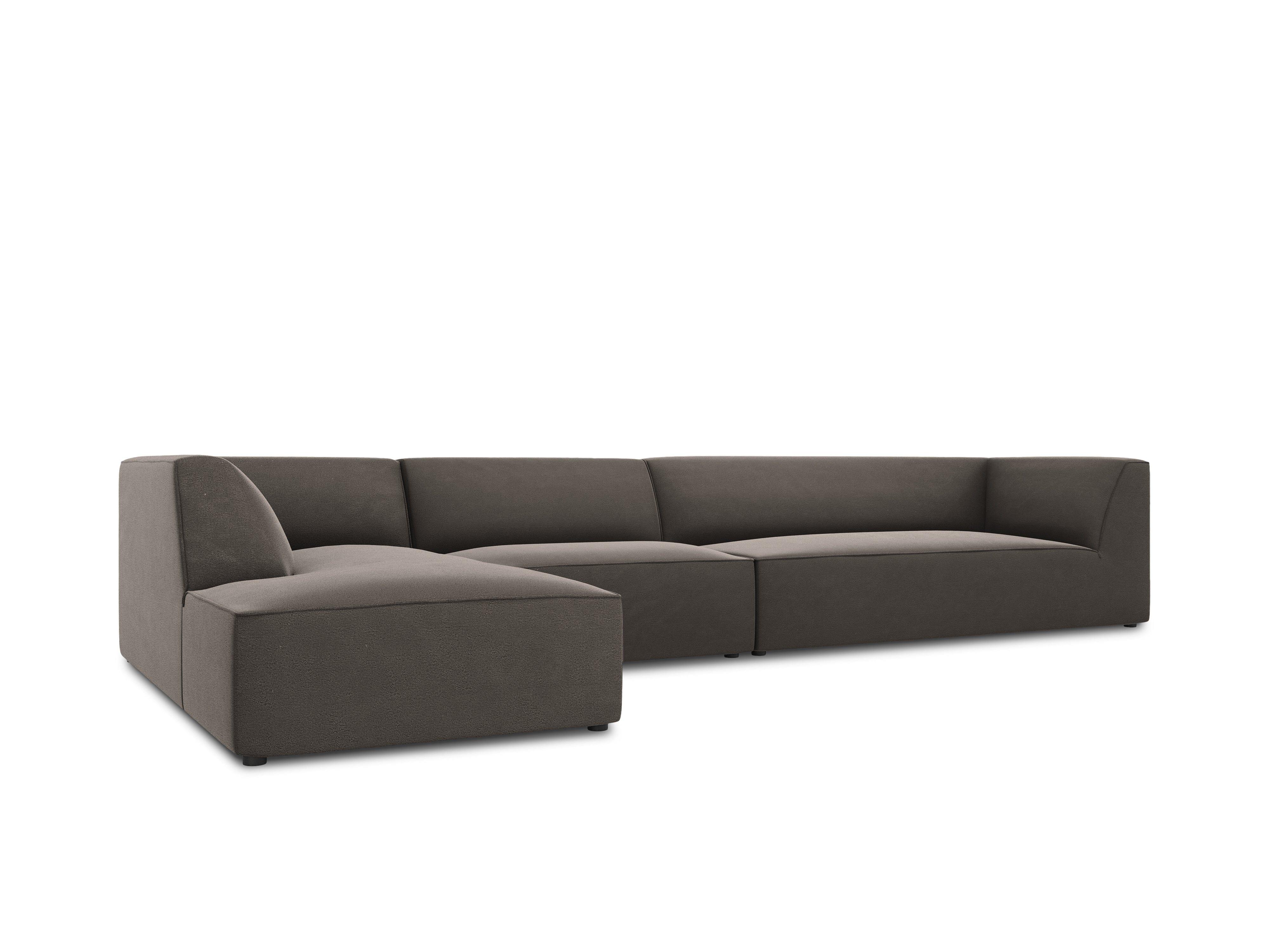 Narożnik aksamitny 5-osobowy lewostronny RUBY ciemnoszary Micadoni    Eye on Design
