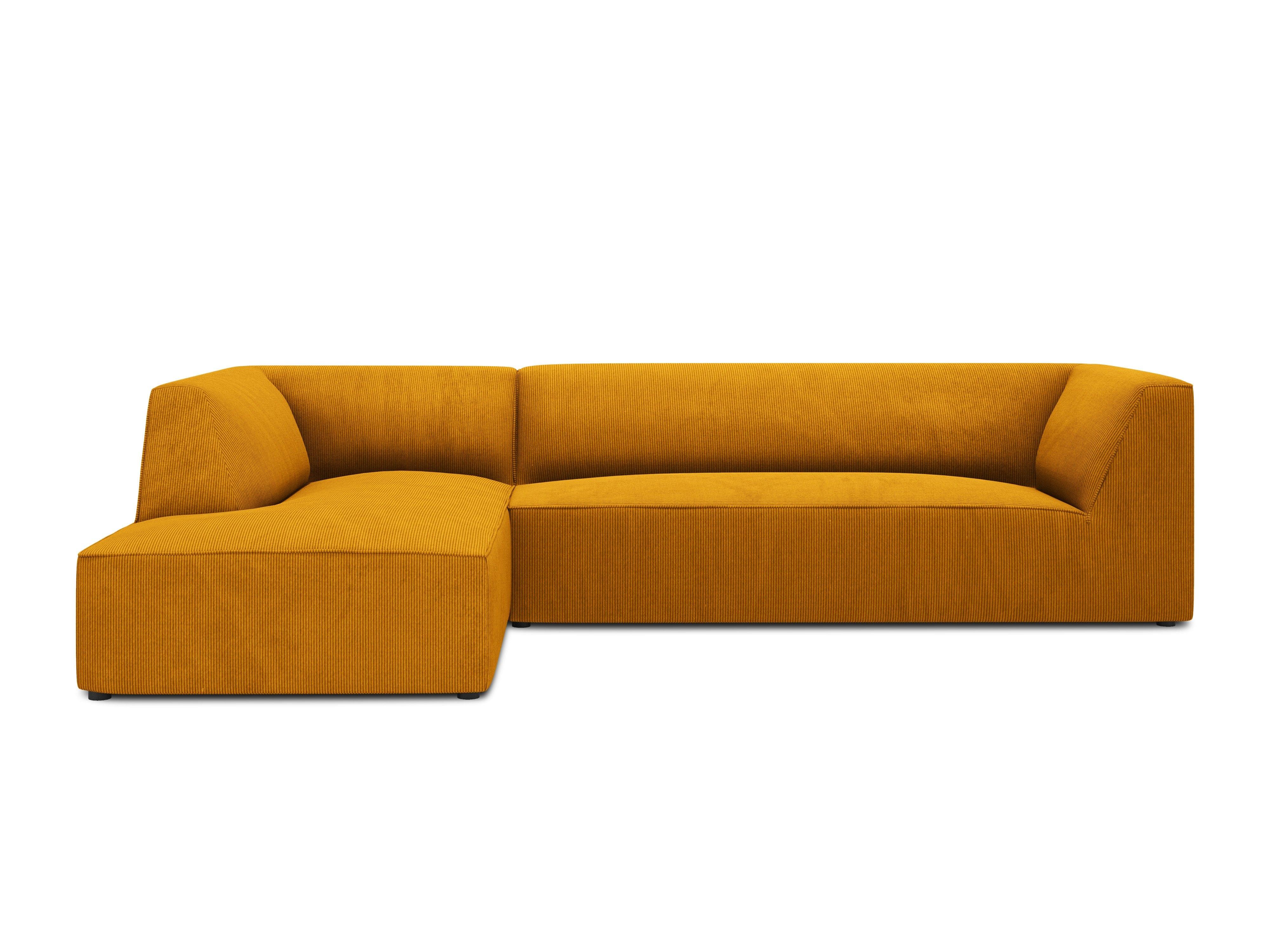 Narożnik sztruksowy 4-osobowy lewostronny RUBY żółty Micadoni    Eye on Design