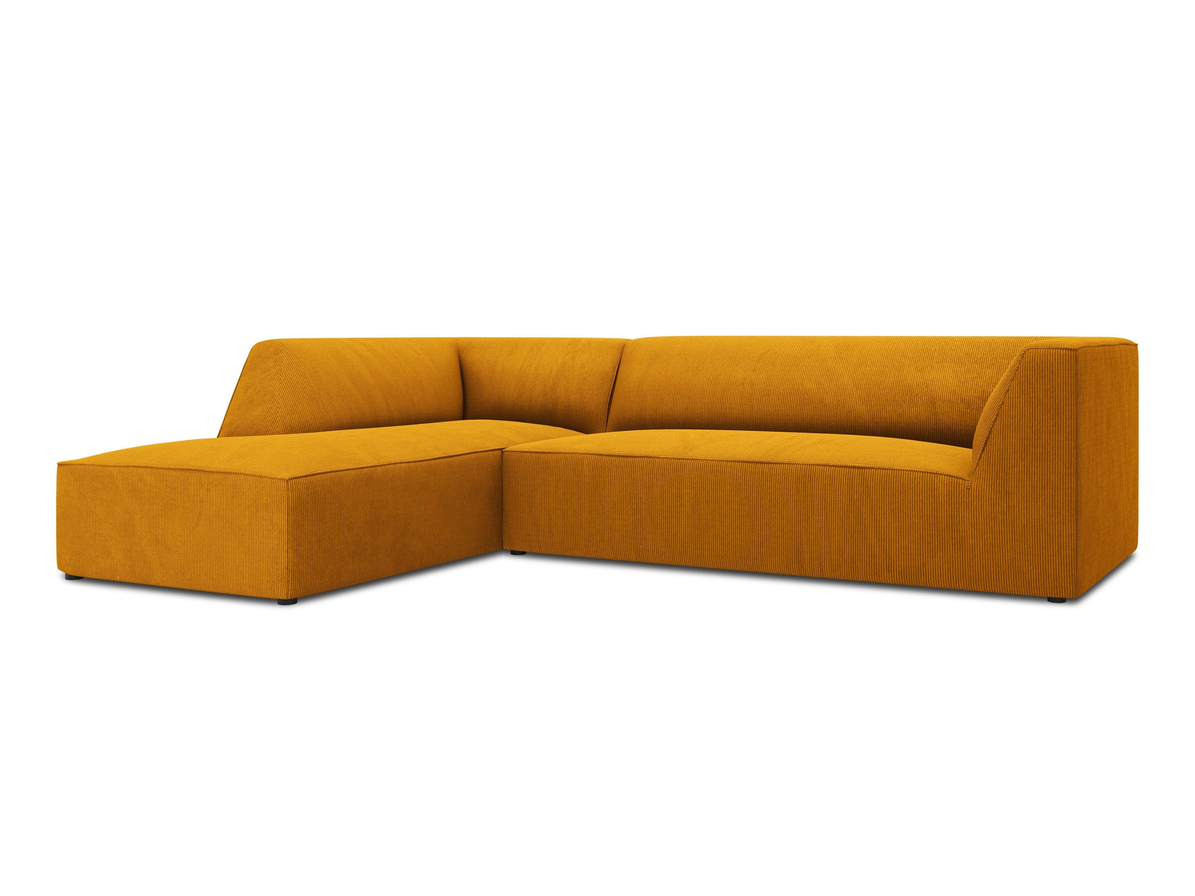 Narożnik sztruksowy 4-osobowy lewostronny RUBY żółty Micadoni    Eye on Design