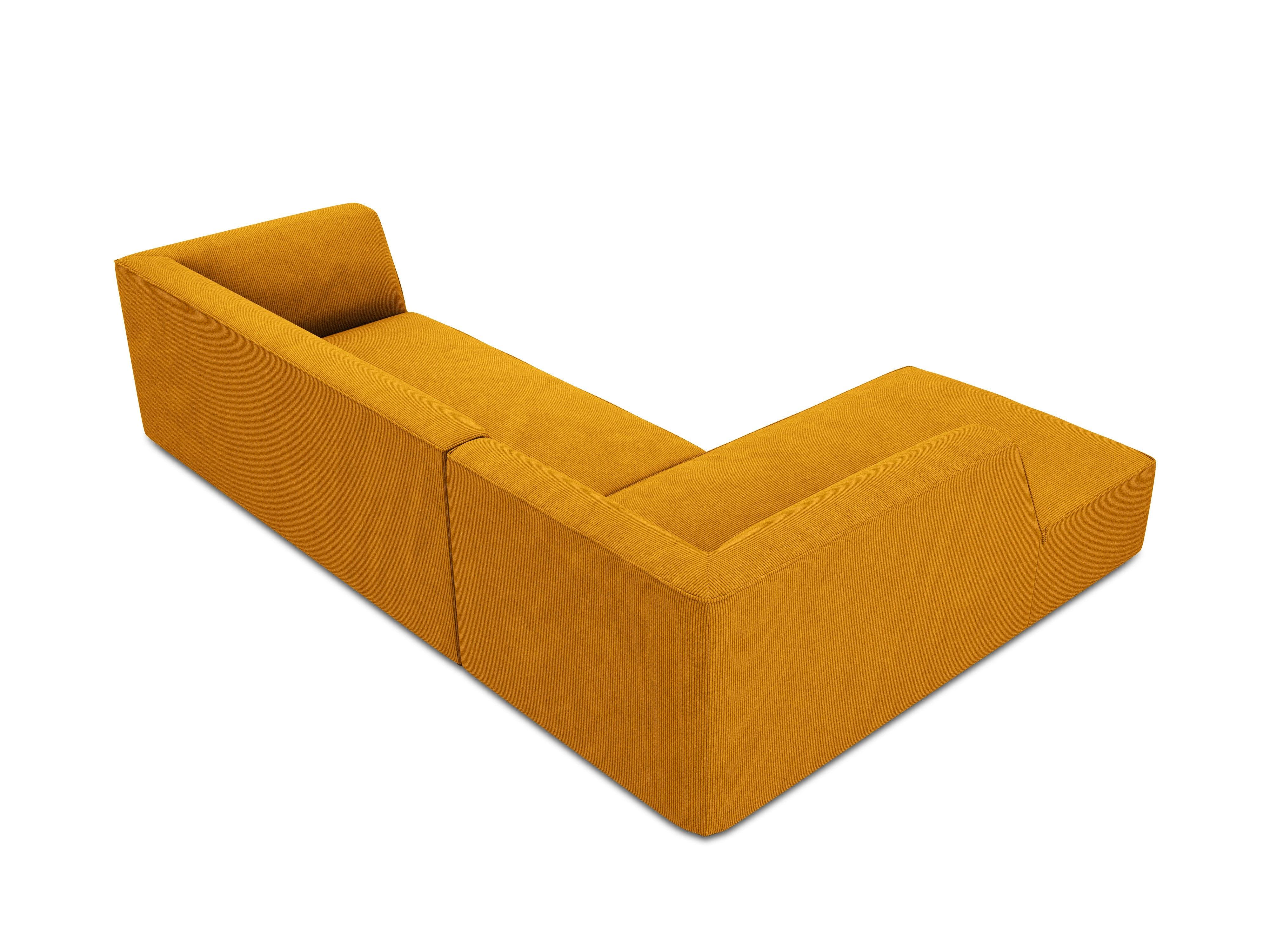 Narożnik sztruksowy 4-osobowy lewostronny RUBY żółty Micadoni    Eye on Design