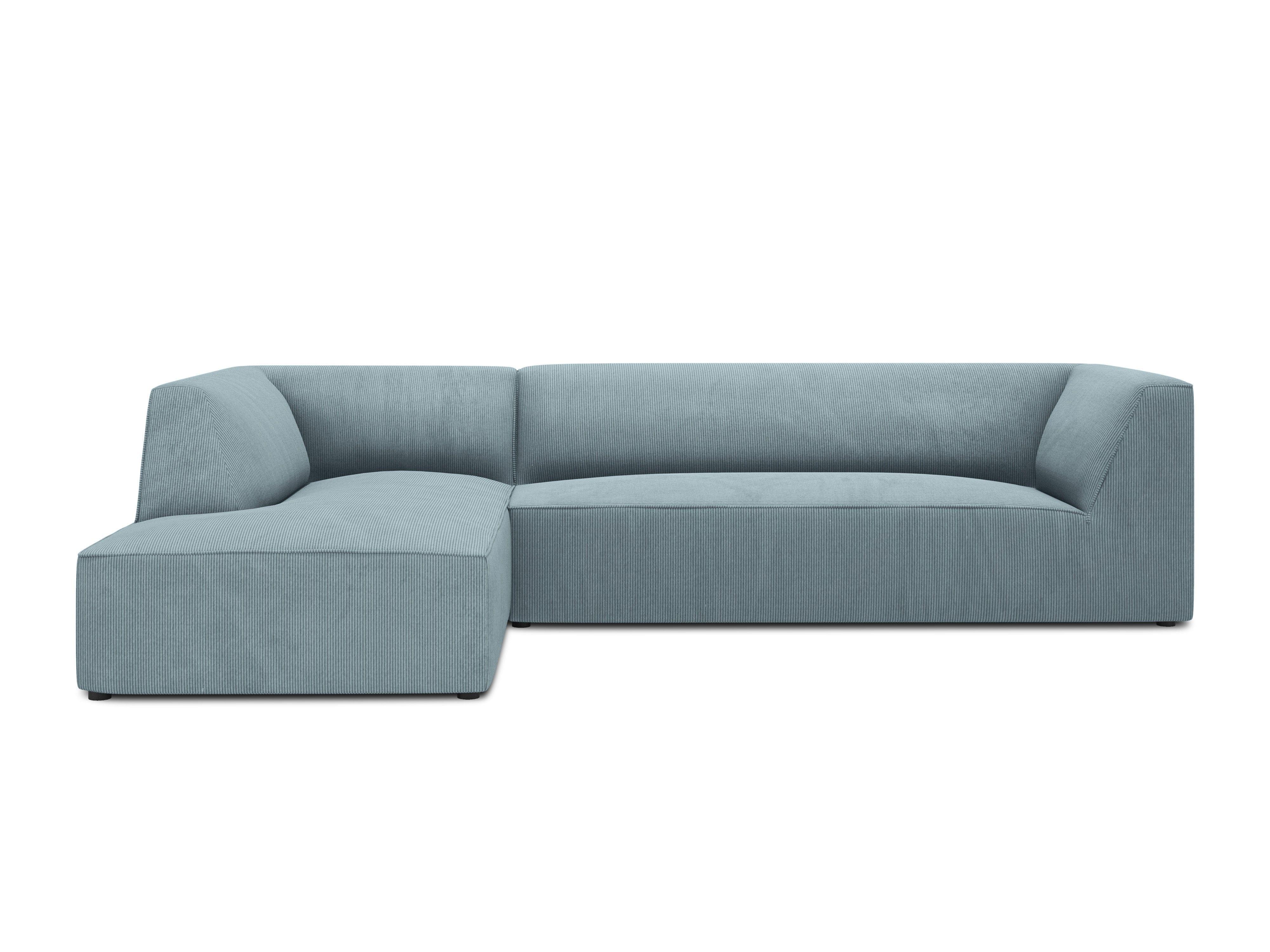 Narożnik sztruksowy 4-osobowy lewostronny RUBY jasnoniebieski Micadoni    Eye on Design