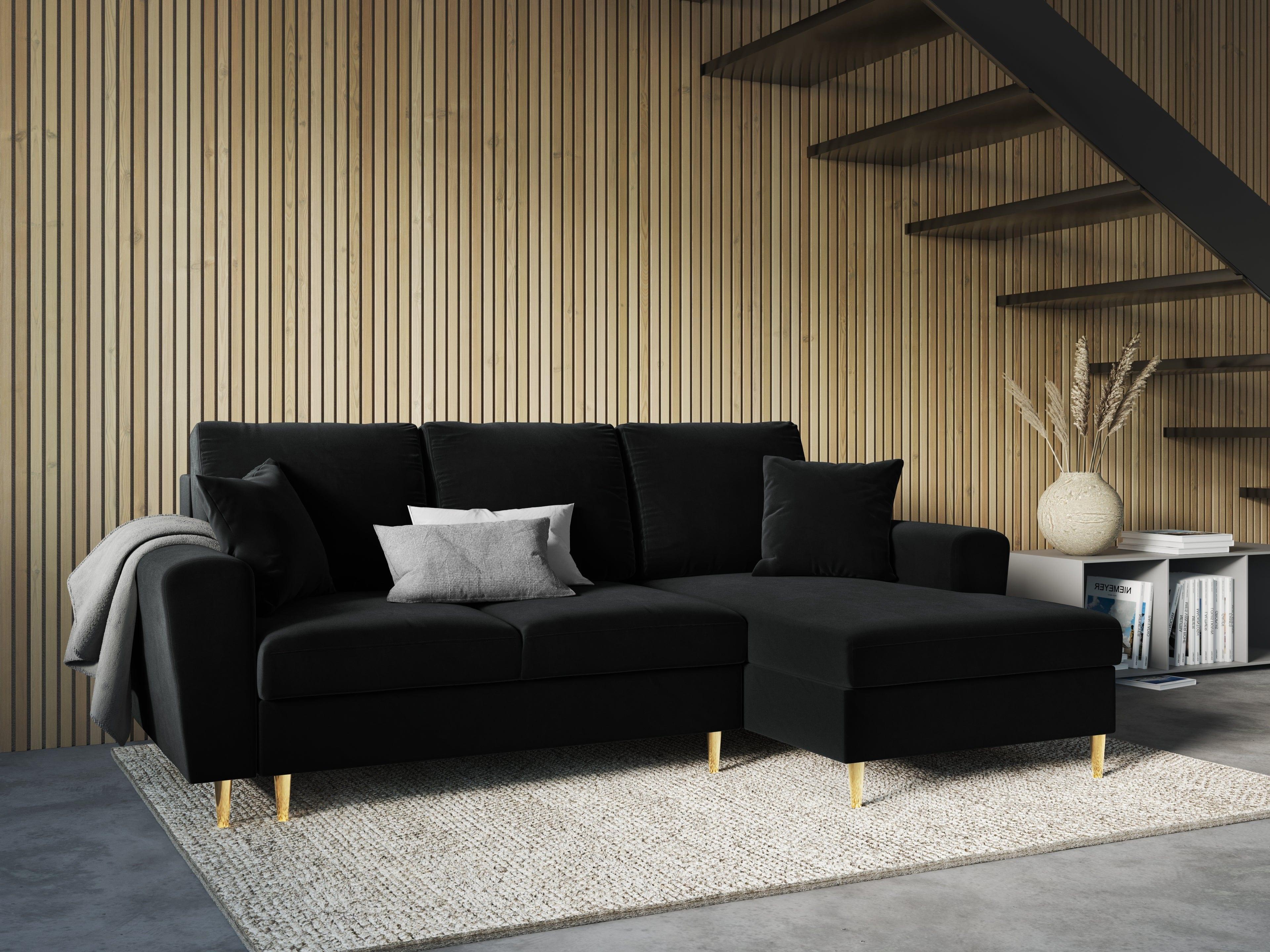 sofa narożna czarna modern classic 