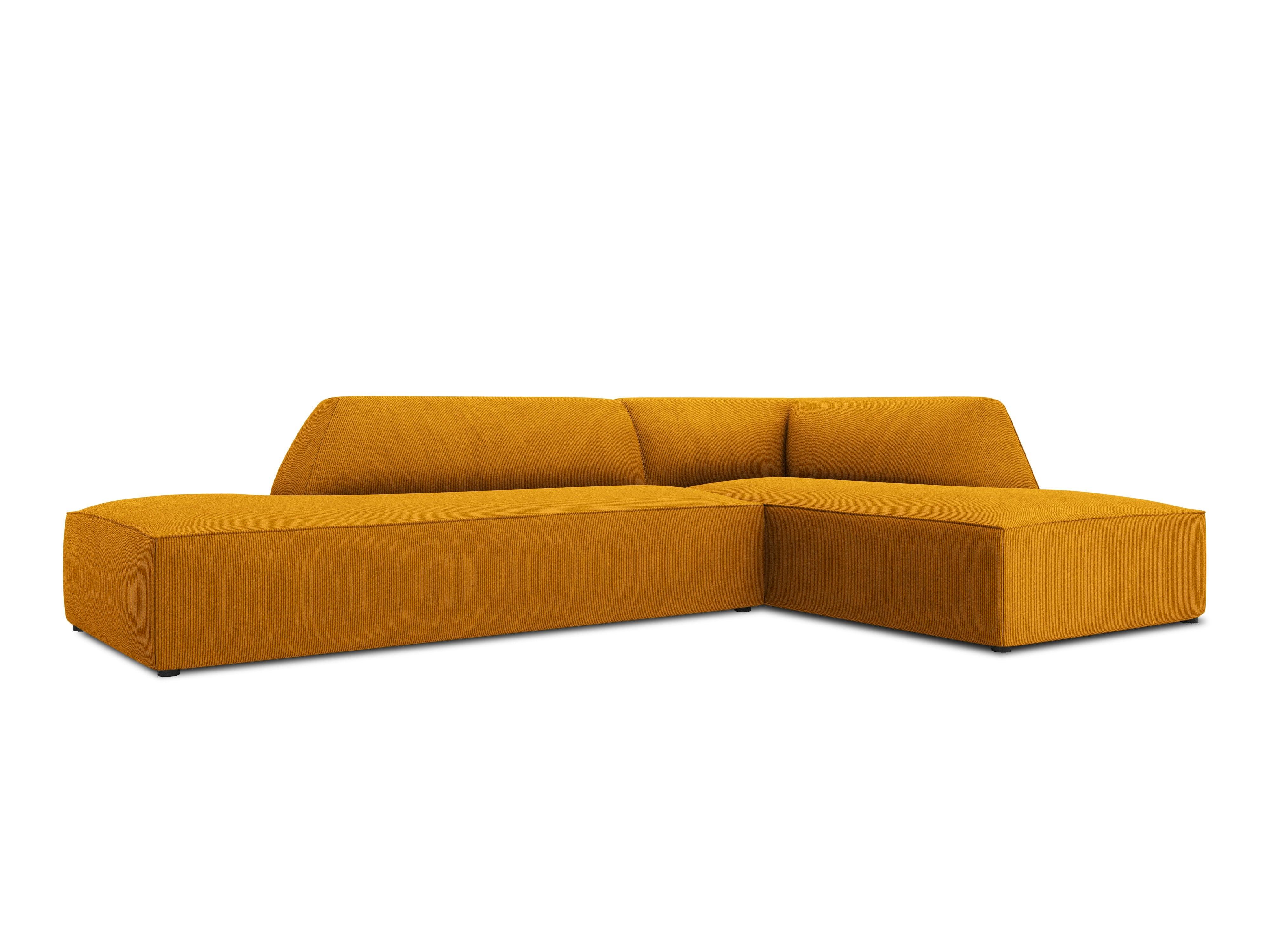 sofa narożna prawostronna żółta 