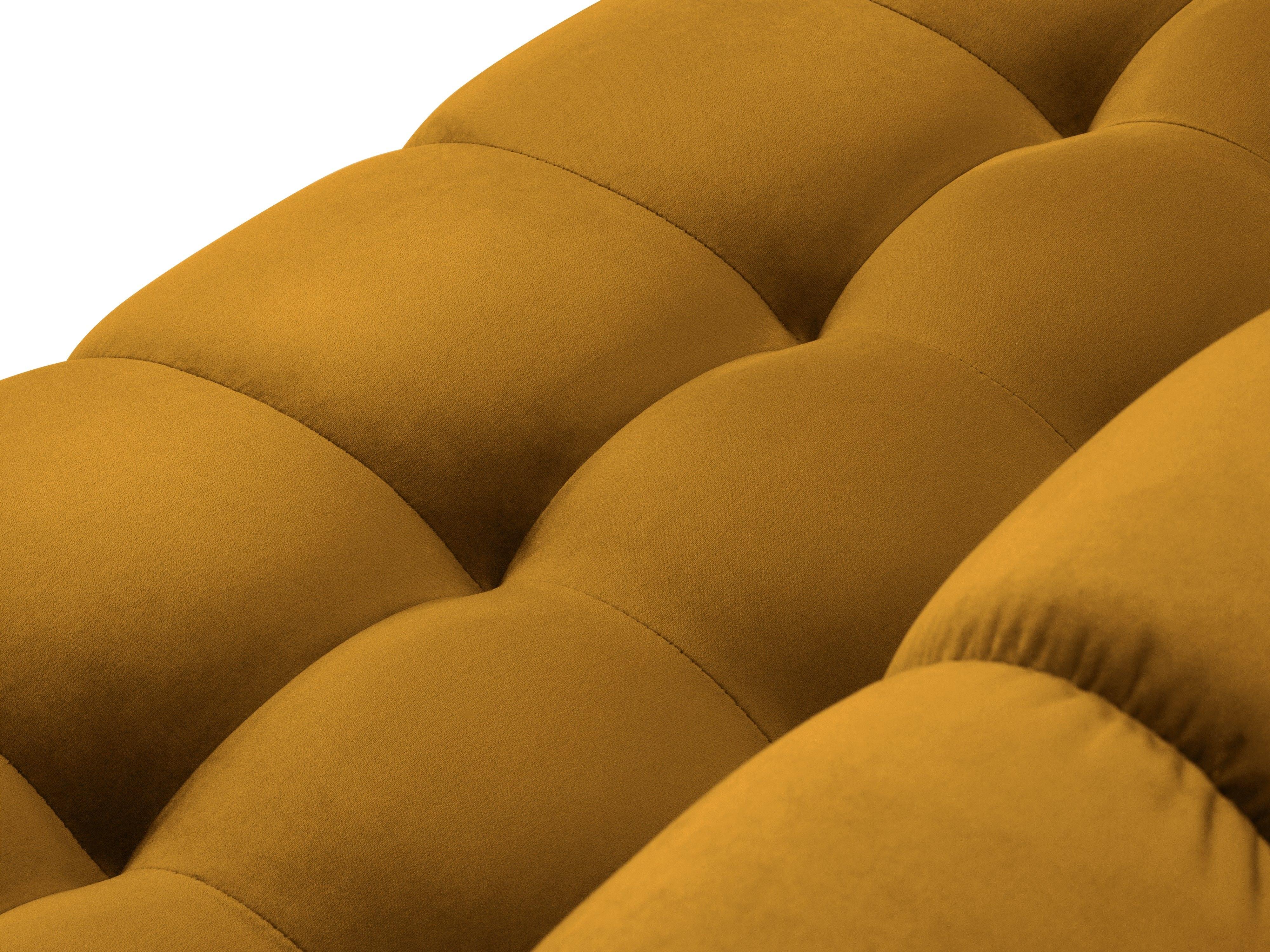 sofa narożna pikowana żółta 