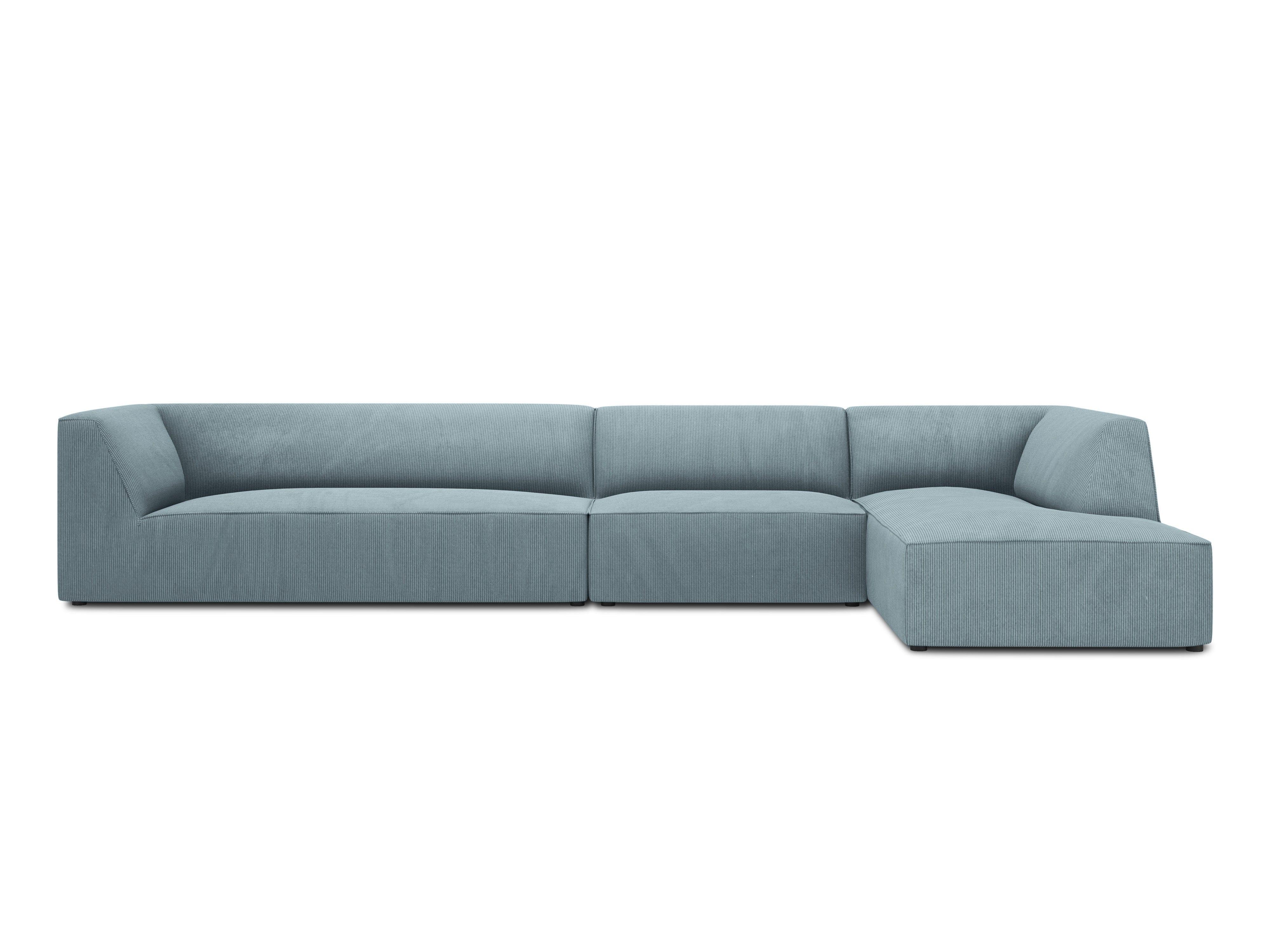 Narożnik sztruksowy 5-osobowy prawostronny RUBY jasnoniebieski Micadoni    Eye on Design