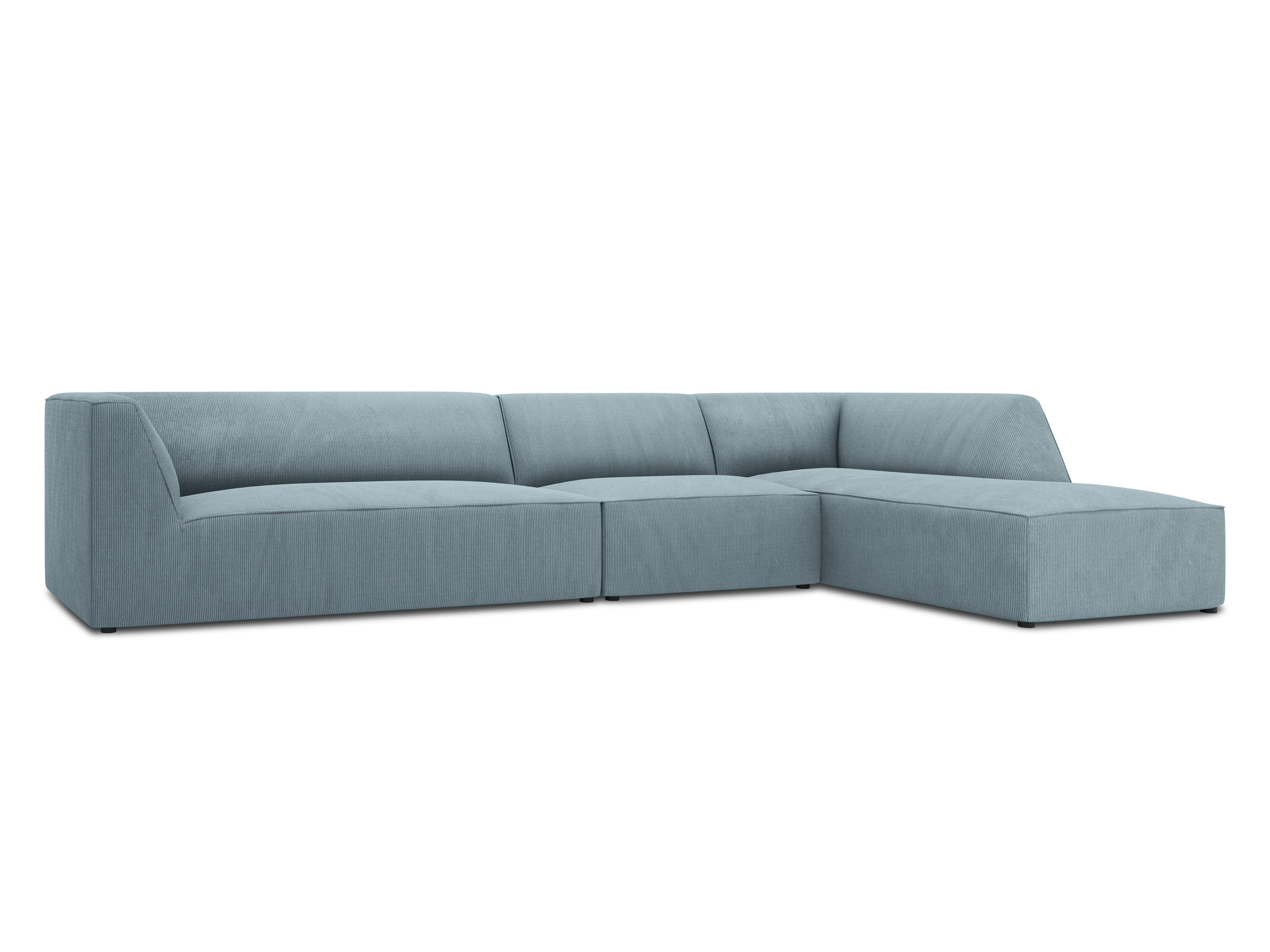 Narożnik sztruksowy 5-osobowy prawostronny RUBY jasnoniebieski Micadoni    Eye on Design