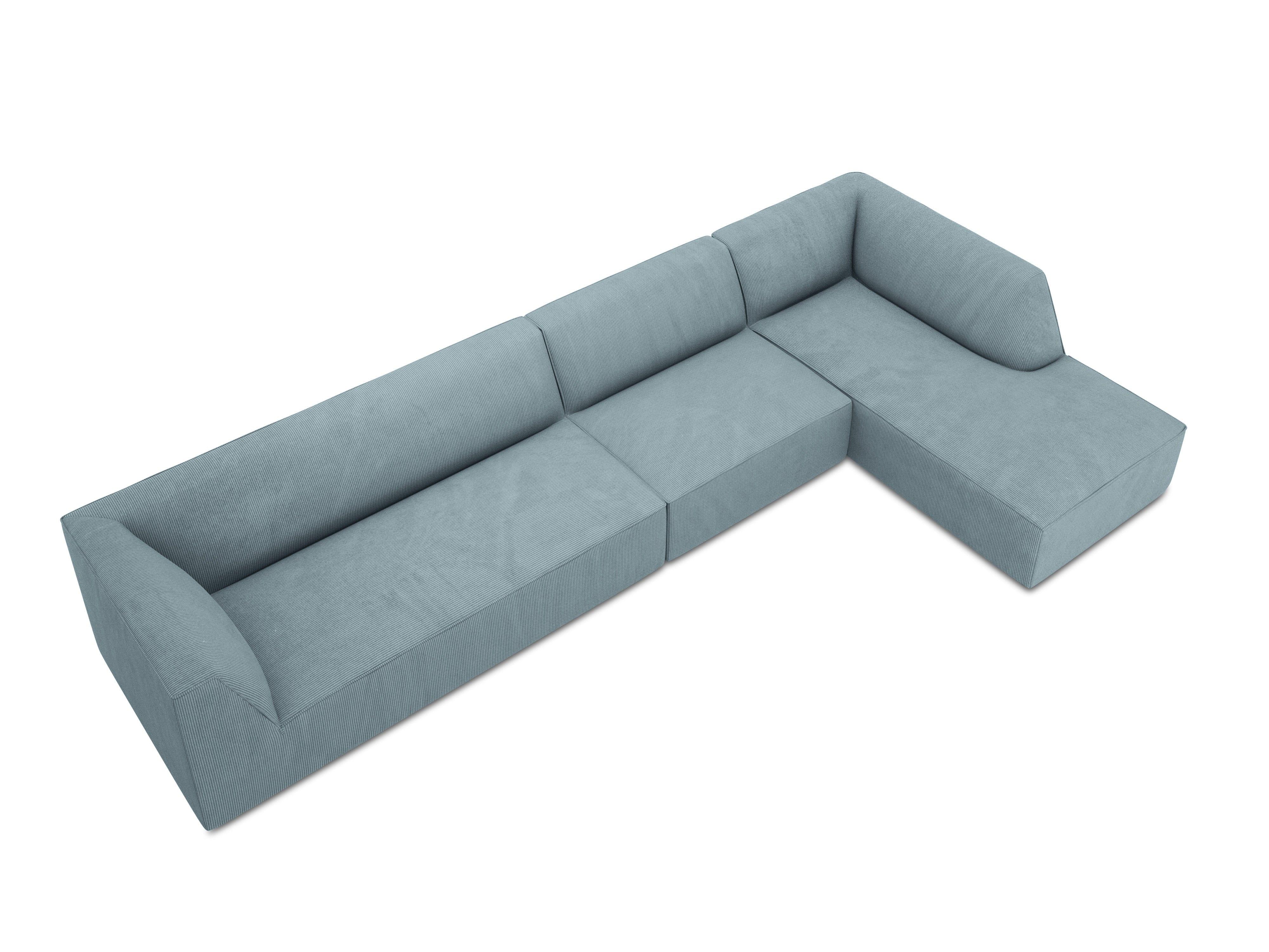 Narożnik sztruksowy 5-osobowy prawostronny RUBY jasnoniebieski Micadoni    Eye on Design