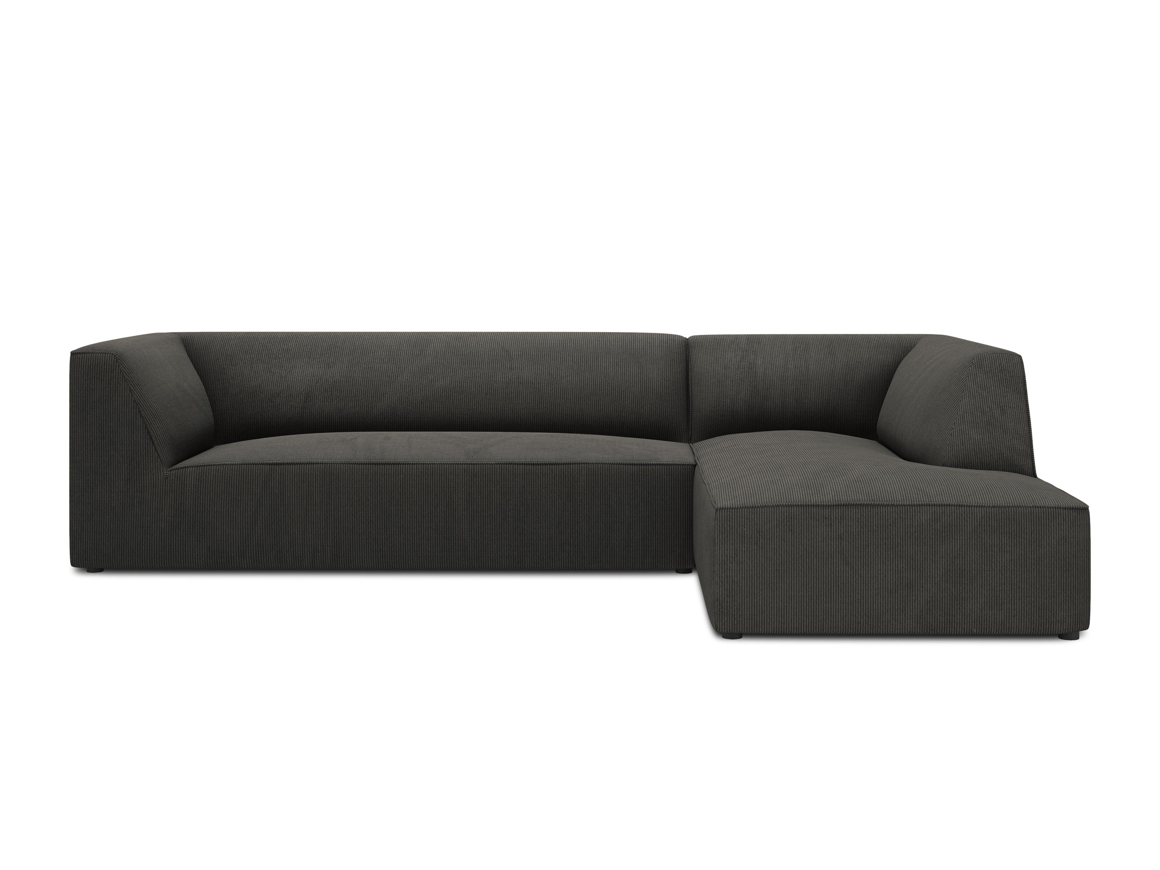Narożnik sztruksowy 4-osobowy prawostronny RUBY ciemnoszary Micadoni    Eye on Design