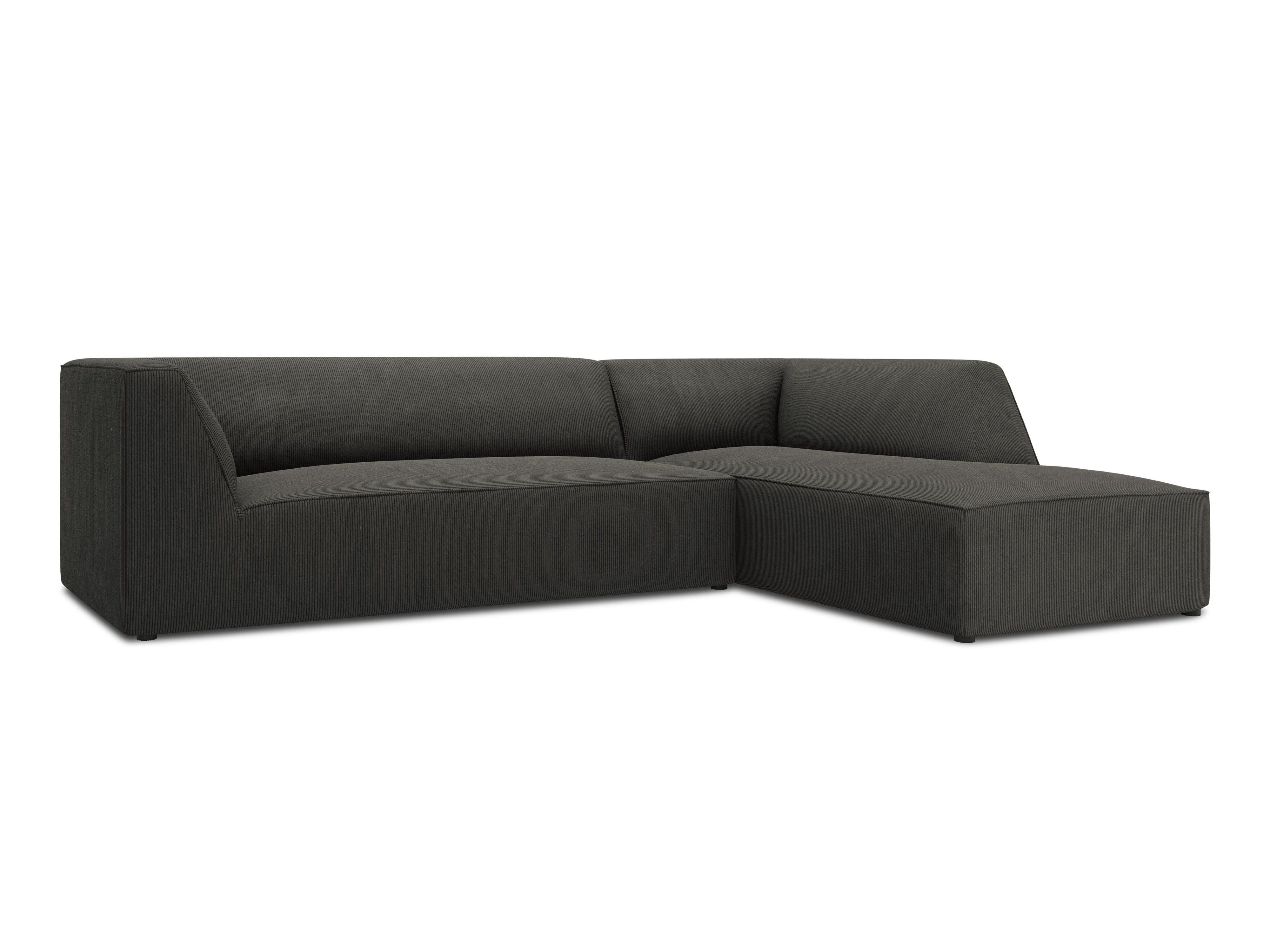 Narożnik sztruksowy 4-osobowy prawostronny RUBY ciemnoszary Micadoni    Eye on Design