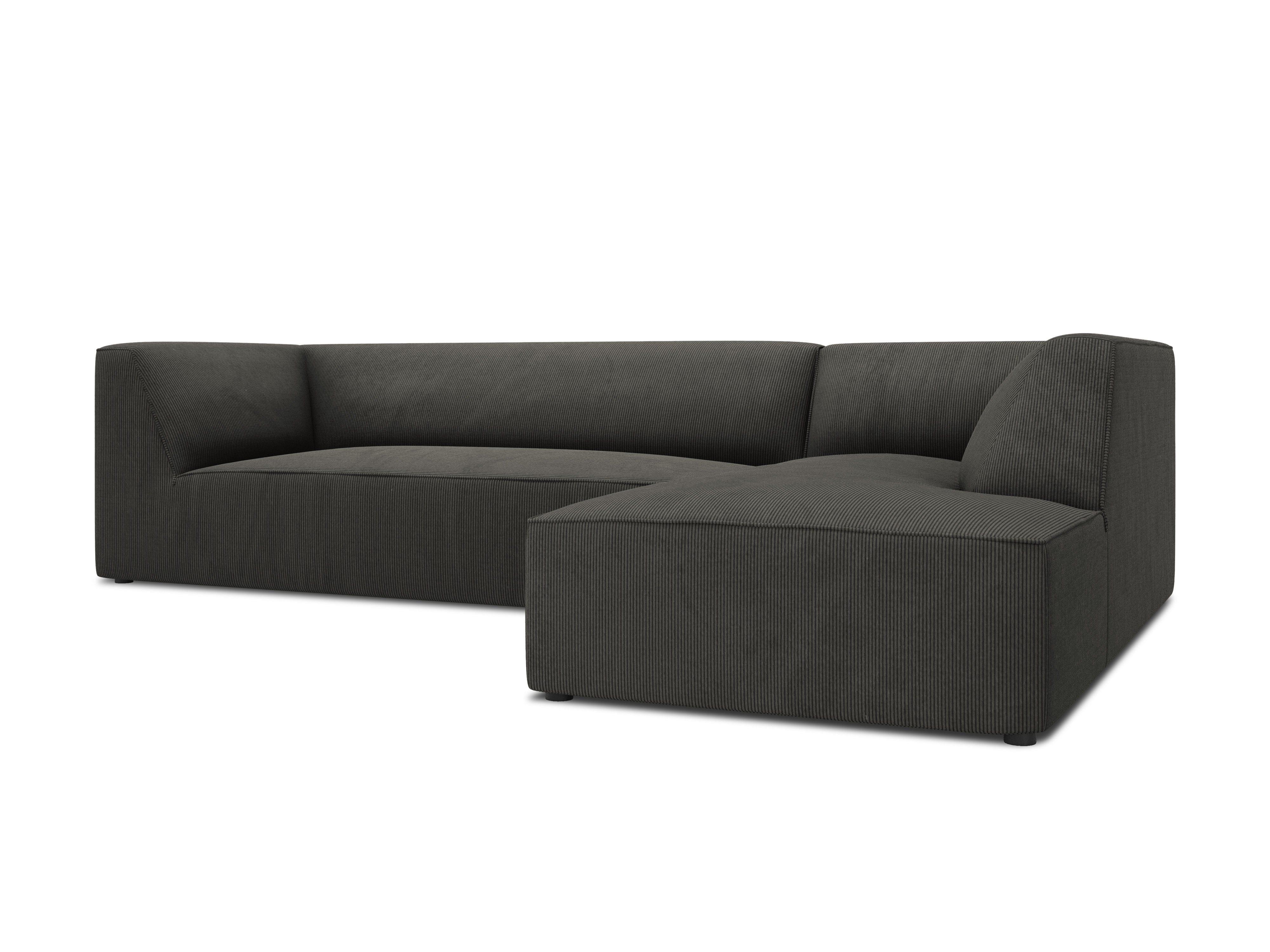 Narożnik sztruksowy 4-osobowy prawostronny RUBY ciemnoszary Micadoni    Eye on Design