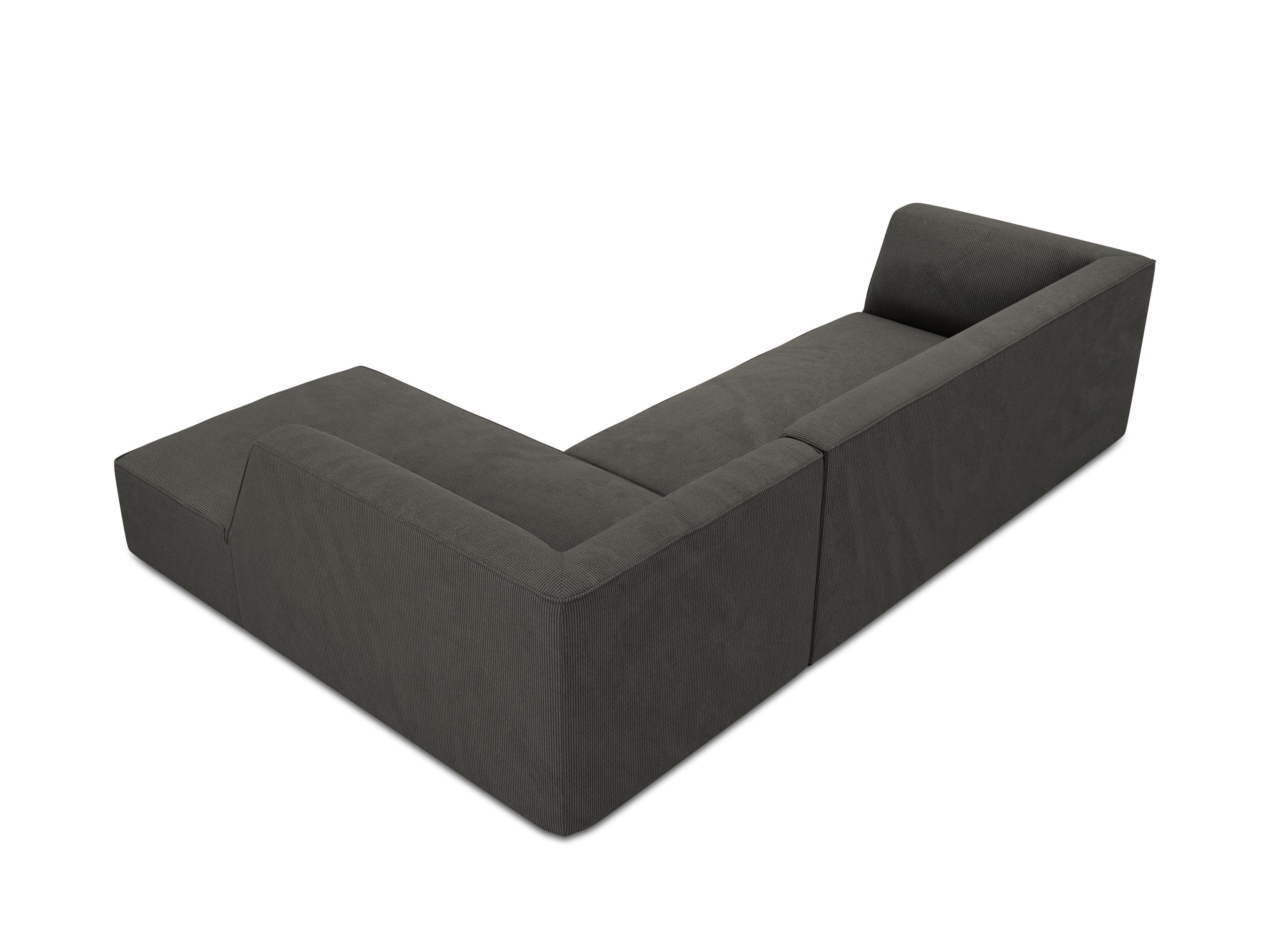 Narożnik sztruksowy 4-osobowy prawostronny RUBY ciemnoszary Micadoni    Eye on Design