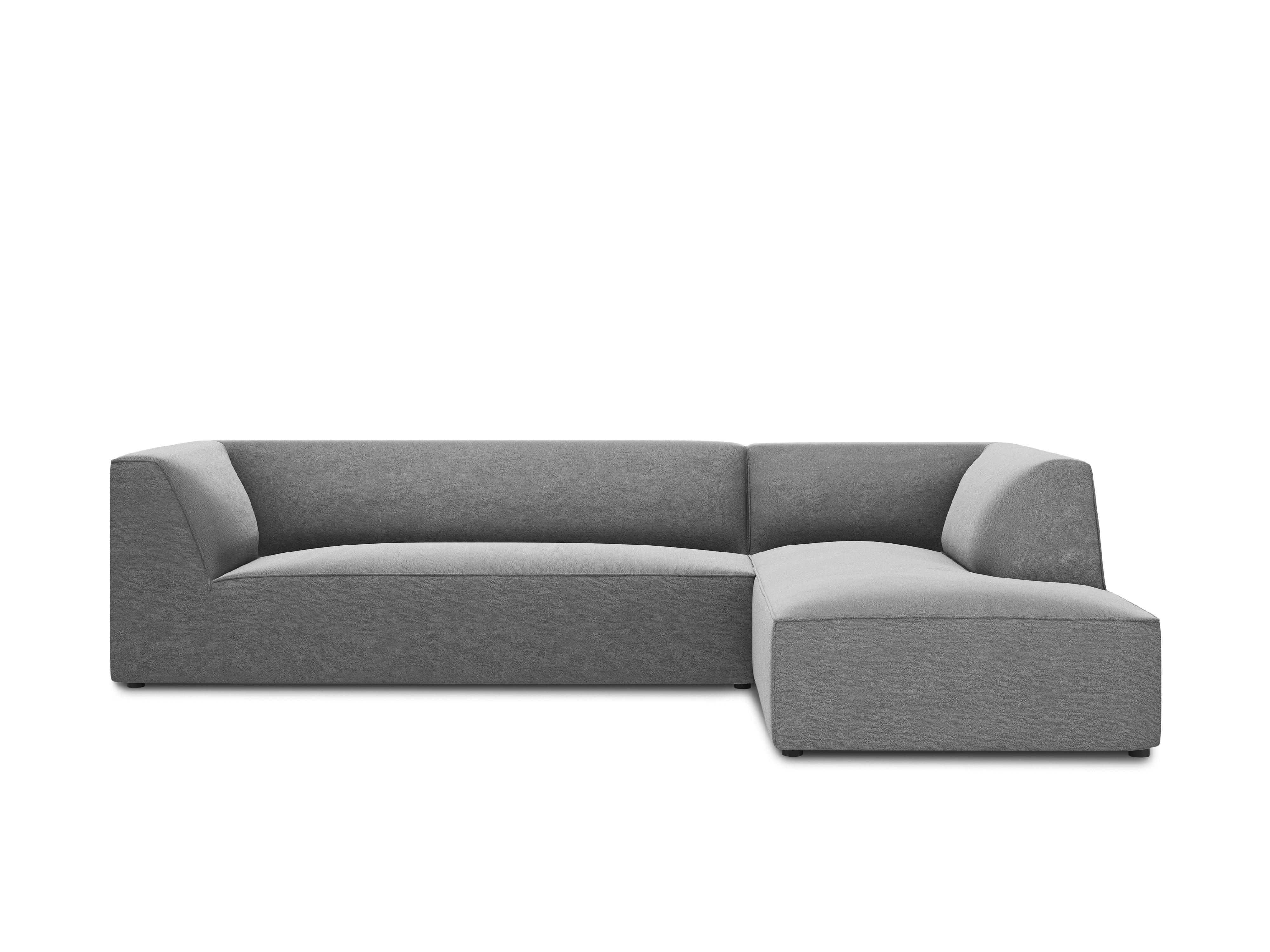 Narożnik aksamitny 4-osobowy prawostronny RUBY jasnoszary Micadoni    Eye on Design