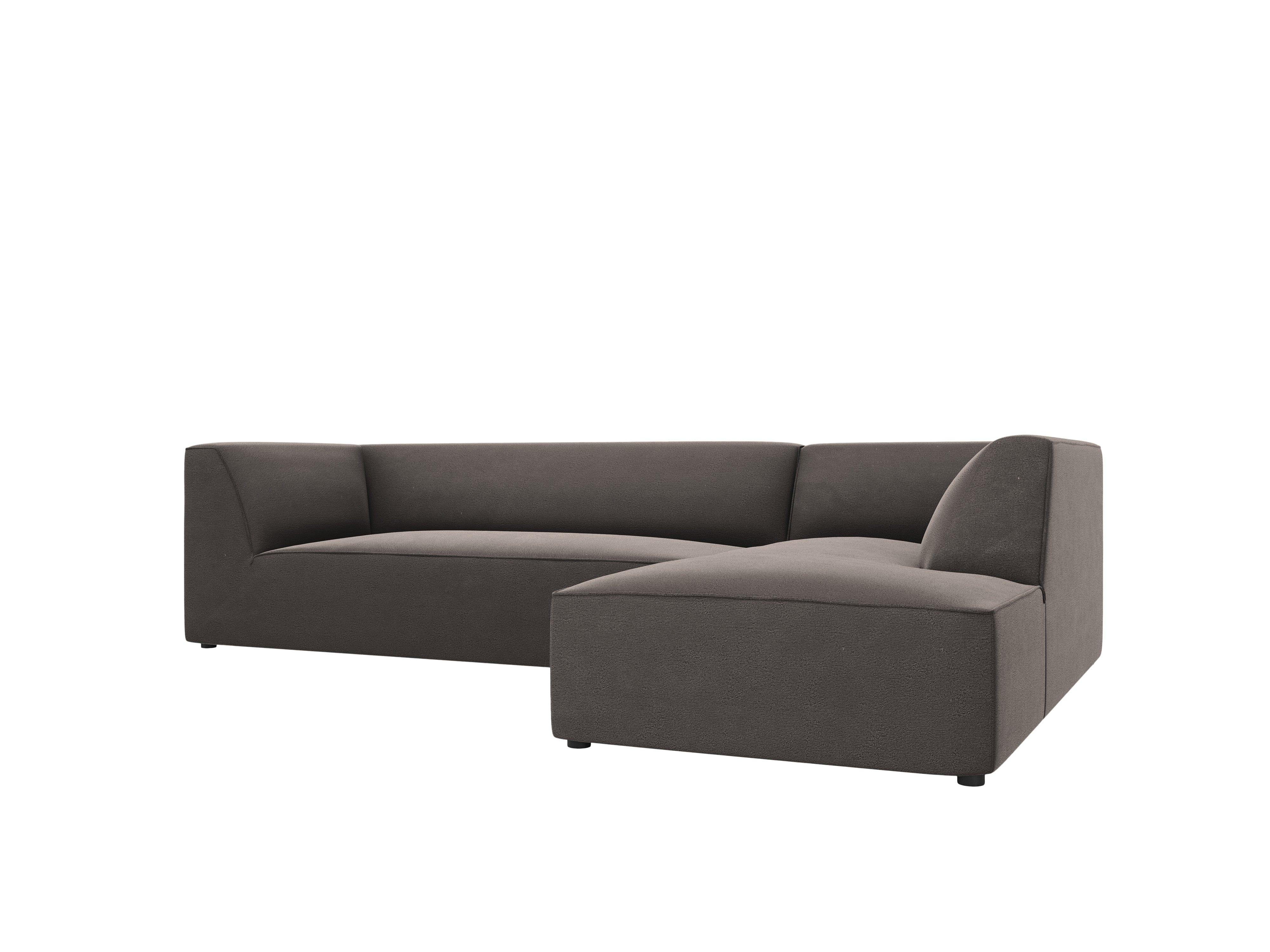 Narożnik aksamitny 4-osobowy prawostronny RUBY ciemnoszary Micadoni    Eye on Design