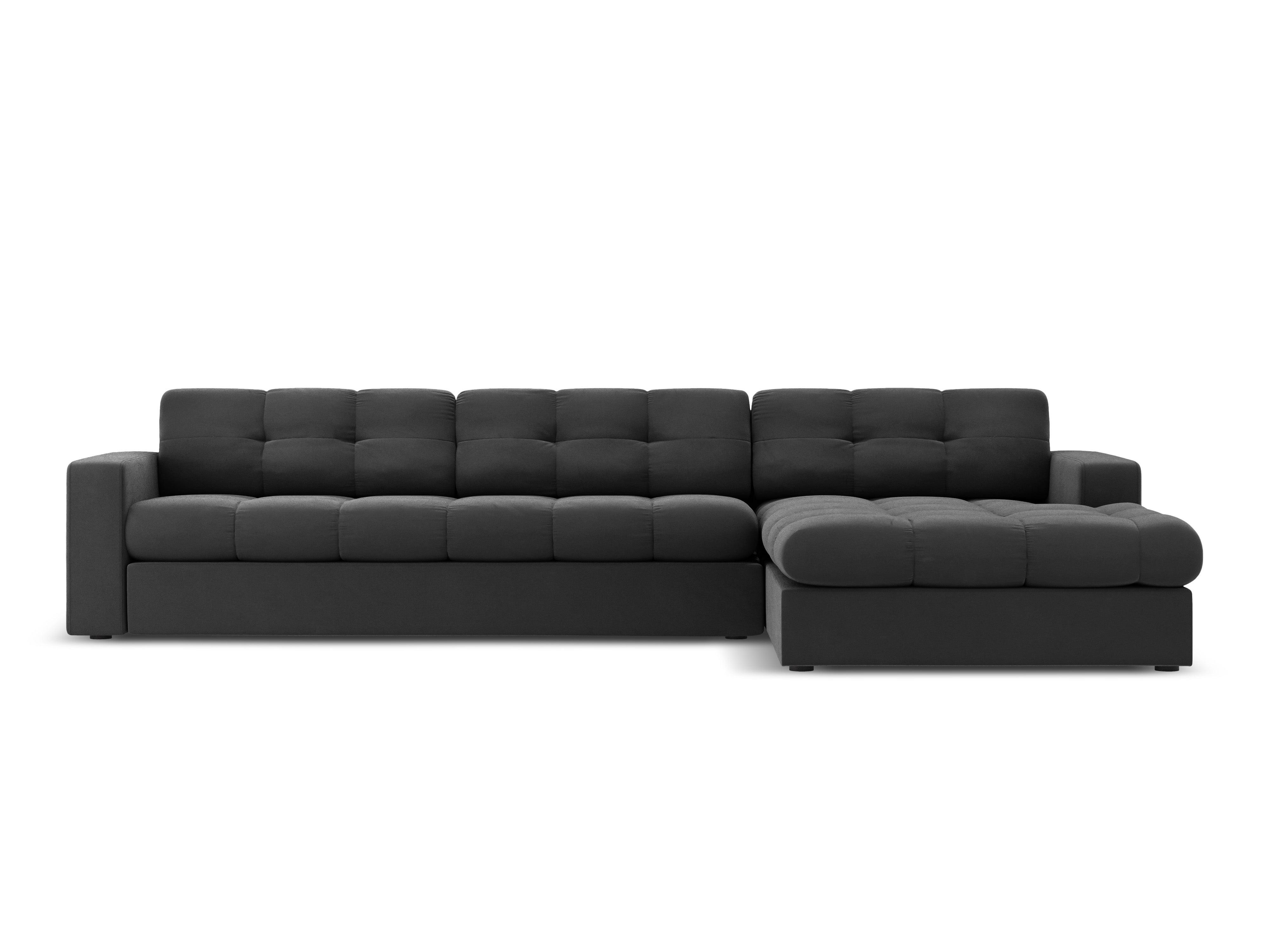 Velvet Right Corner Sofa, "Justin", 4 Seats, 236x160x72
Made in Europe, Micadoni, Eye on Design