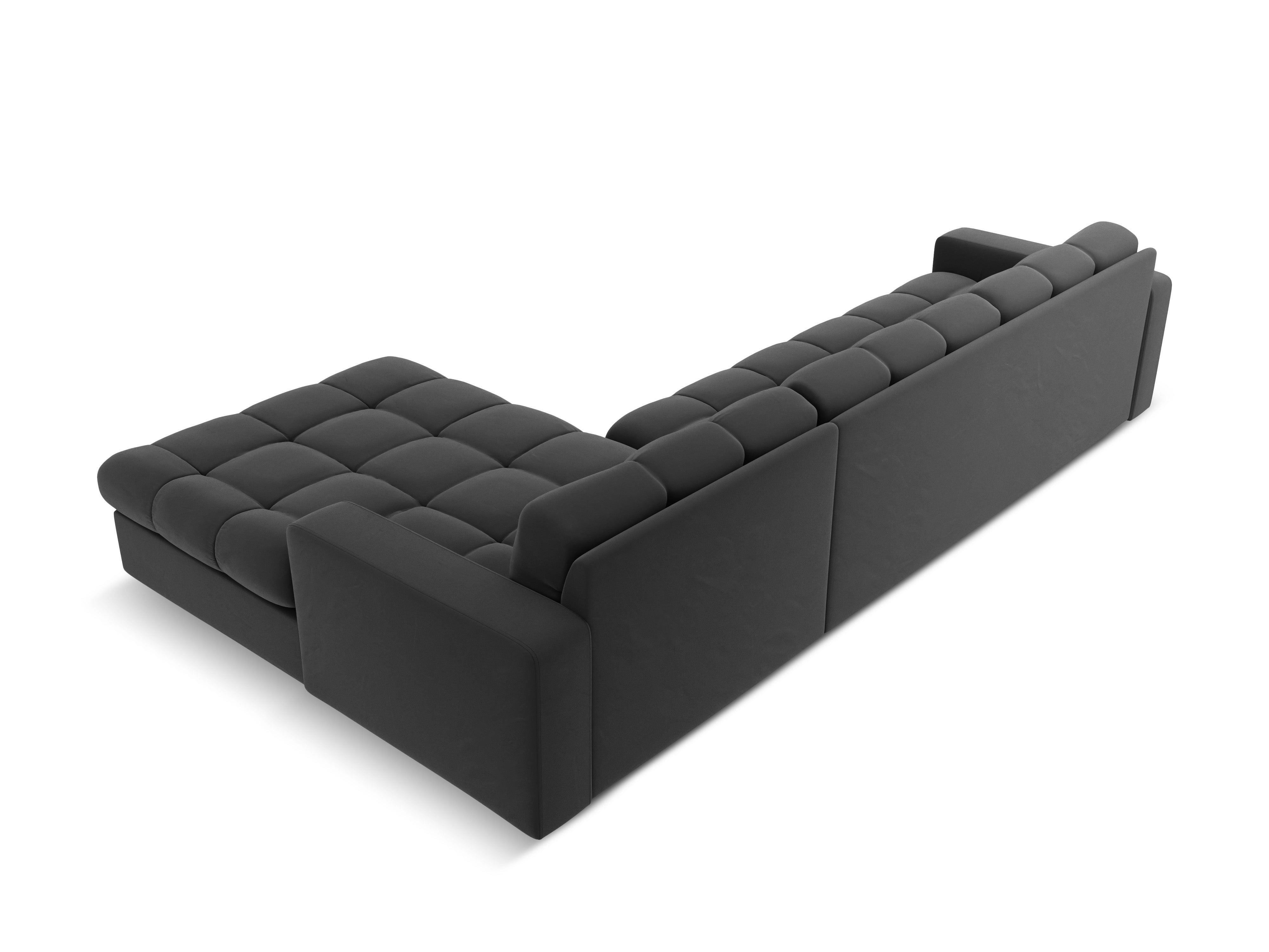 Velvet Right Corner Sofa, "Justin", 4 Seats, 236x160x72
Made in Europe, Micadoni, Eye on Design