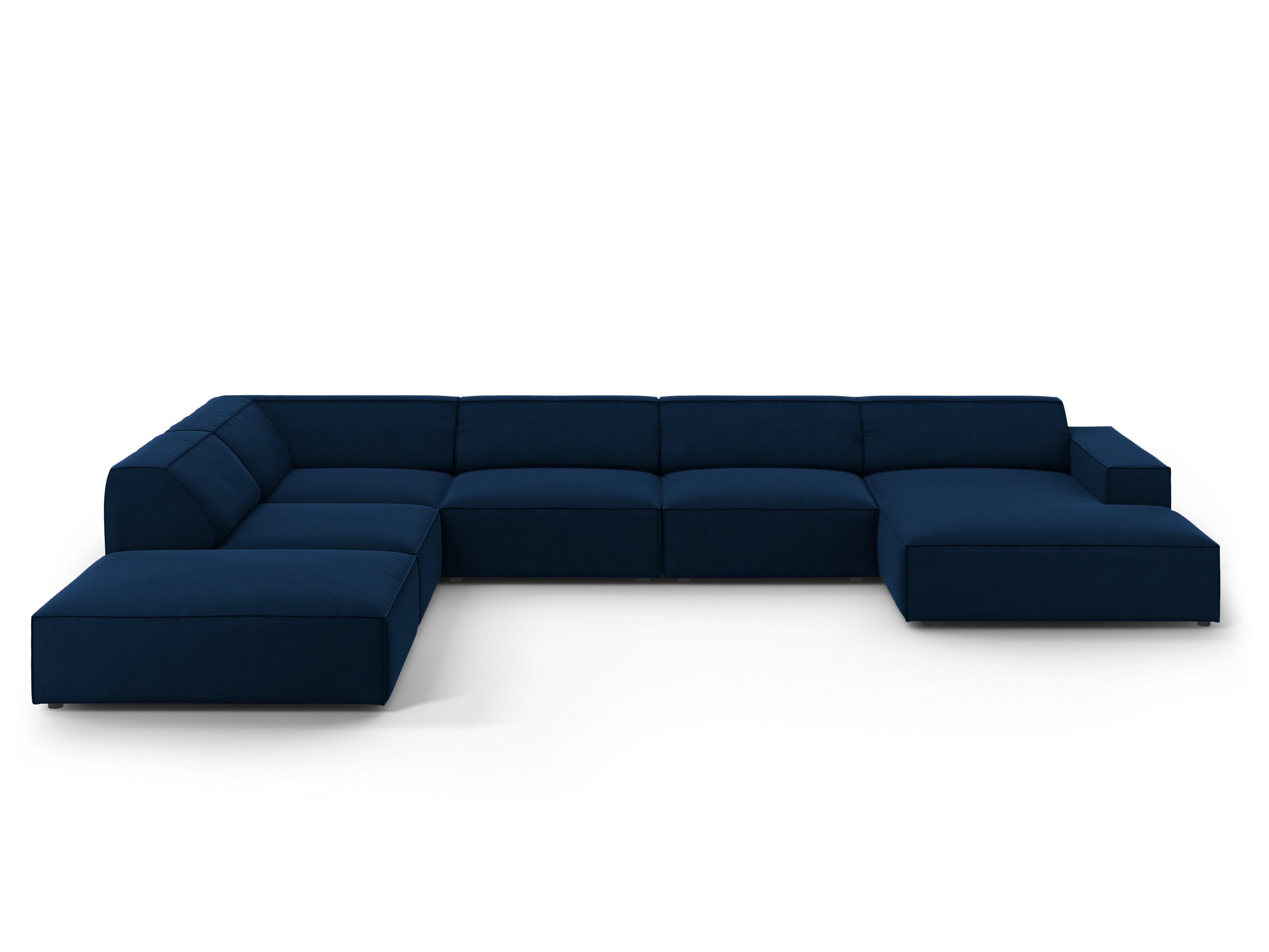 Velvet Panoramic Left Corner Sofa, "Jodie", 7 Seats, 364x262x70
Made in Europe, Micadoni, Eye on Design