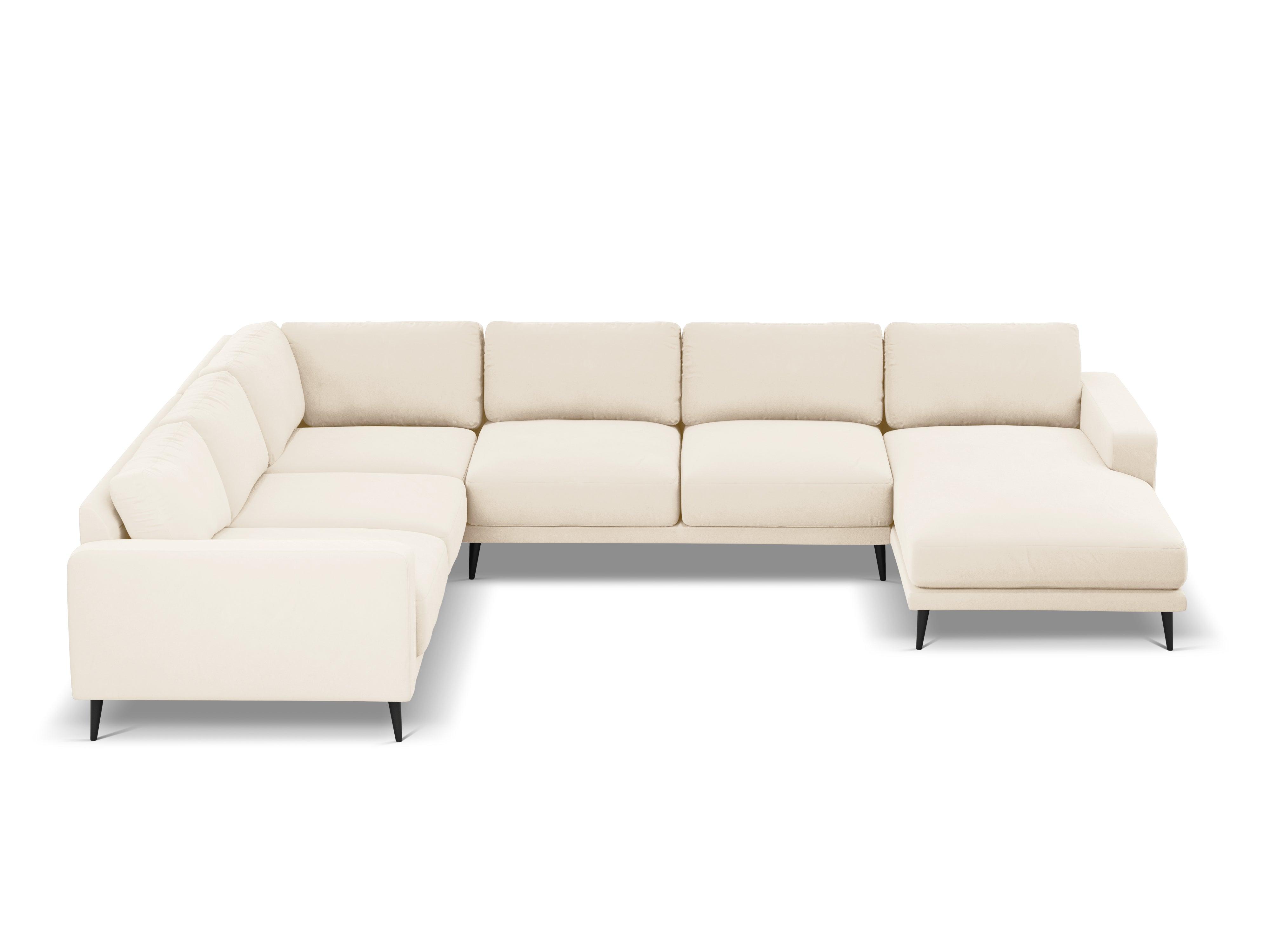 Velvet Panoramic Left Corner Sofa, "Kylie", 7 Seats, 306x236x80
Made in Europe, Micadoni, Eye on Design