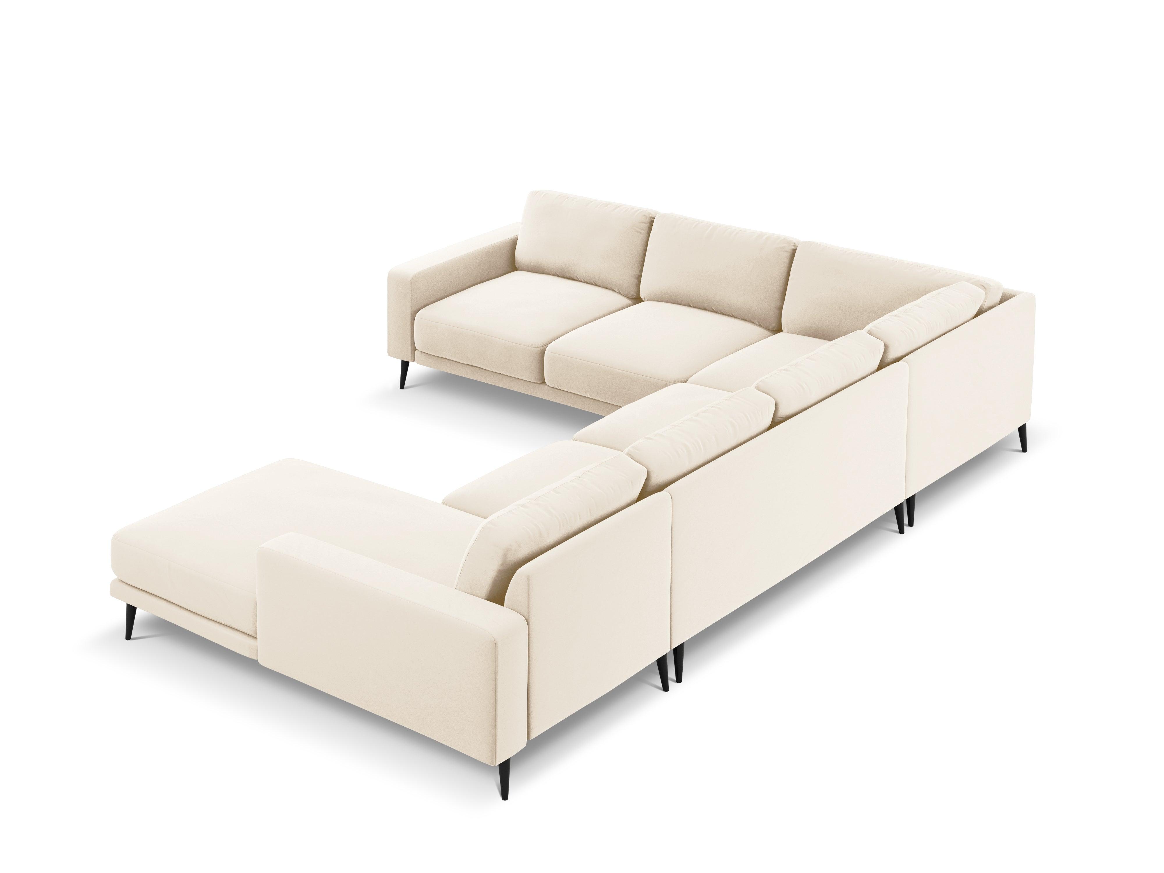 Velvet Panoramic Left Corner Sofa, "Kylie", 7 Seats, 306x236x80
Made in Europe, Micadoni, Eye on Design