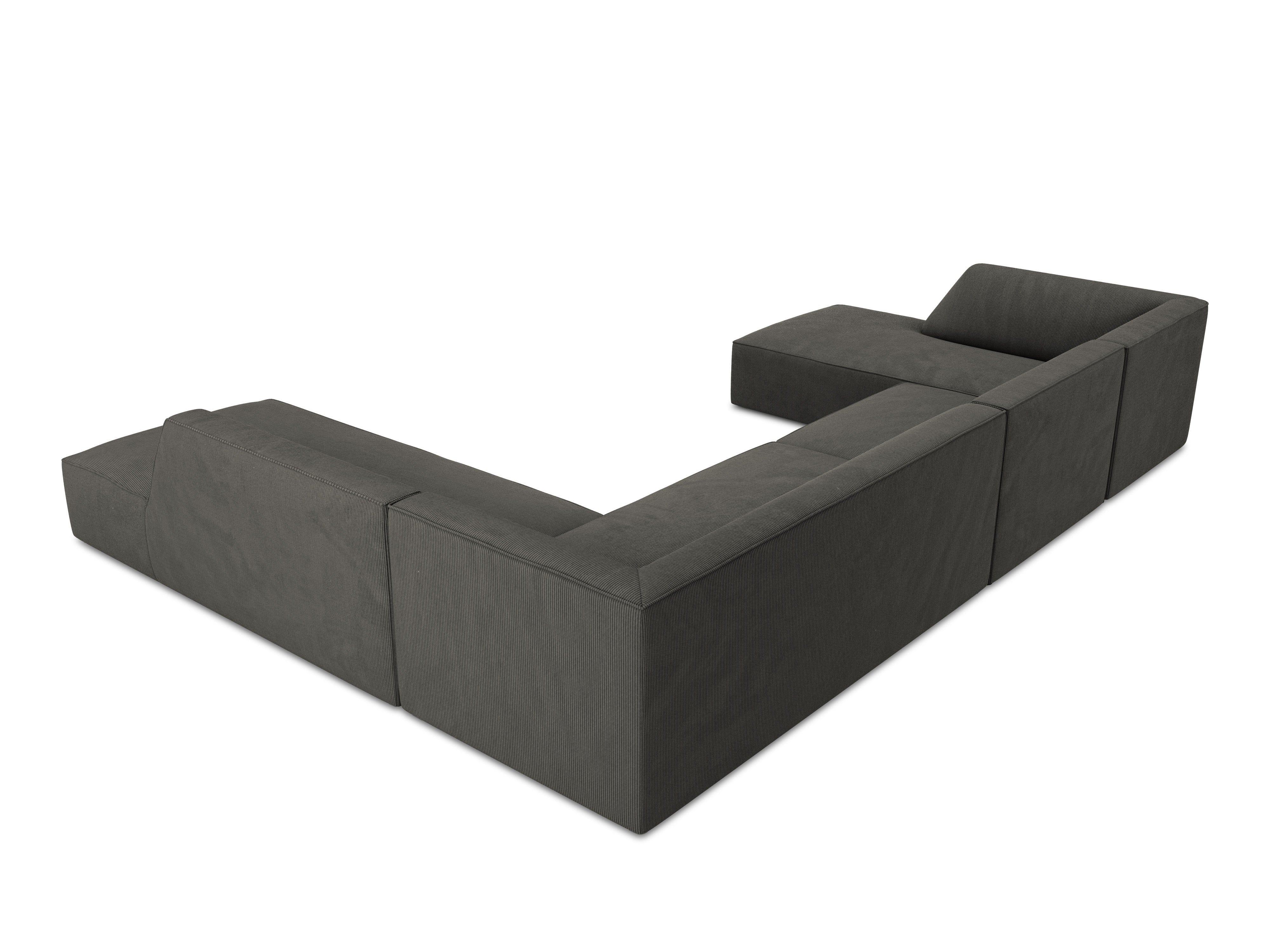 Narożnik w kształcie U sztruksowa prawostronny RUBY ciemnoszary Micadoni    Eye on Design