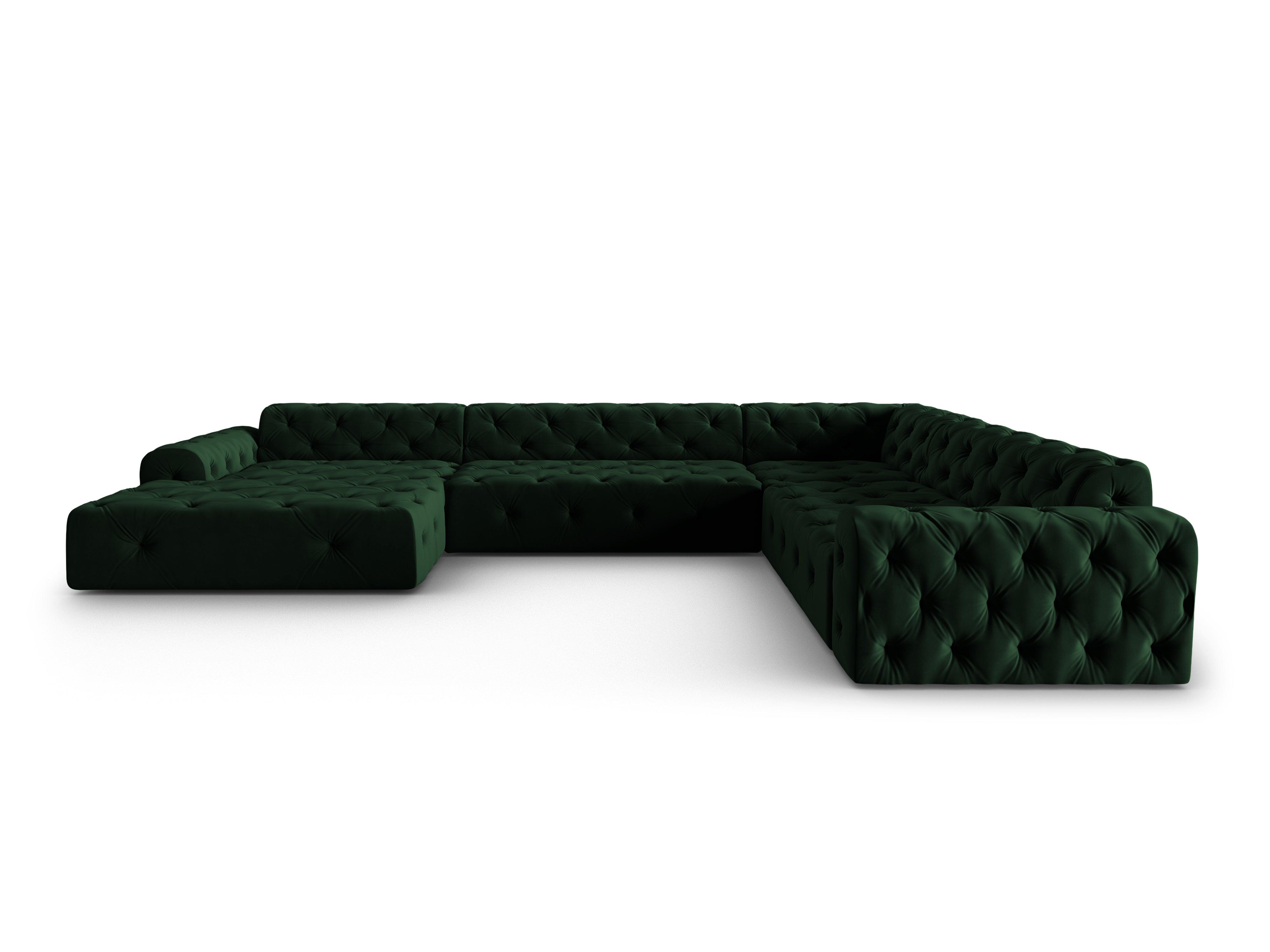 Velvet Panoramic Right Corner Sofa, "Candice", 6 Seats, 334x254x80
Made in Europe, Micadoni, Eye on Design