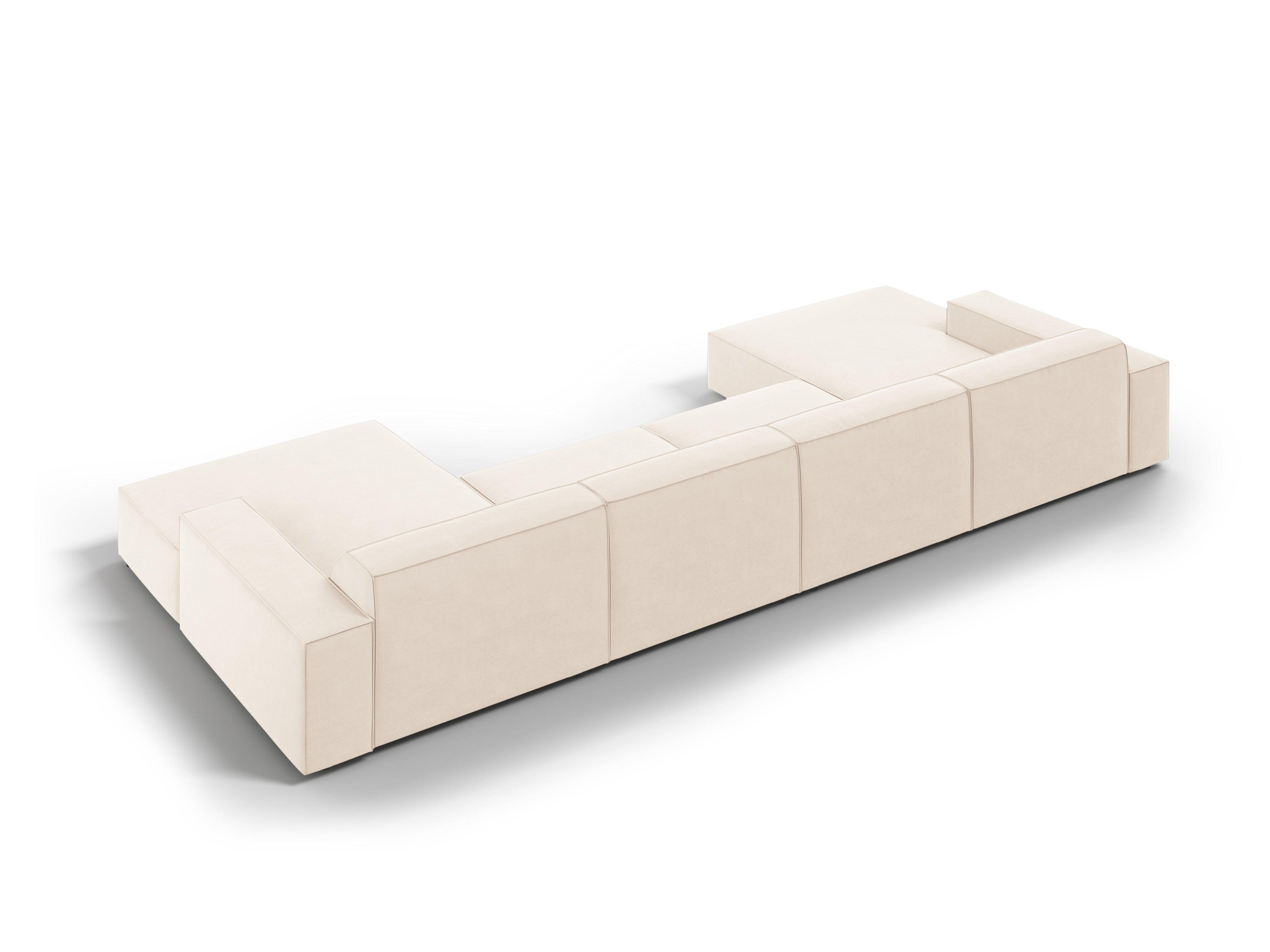 Sofa panoramiczna aksamitna JODIE jasnobeżowy Micadoni    Eye on Design