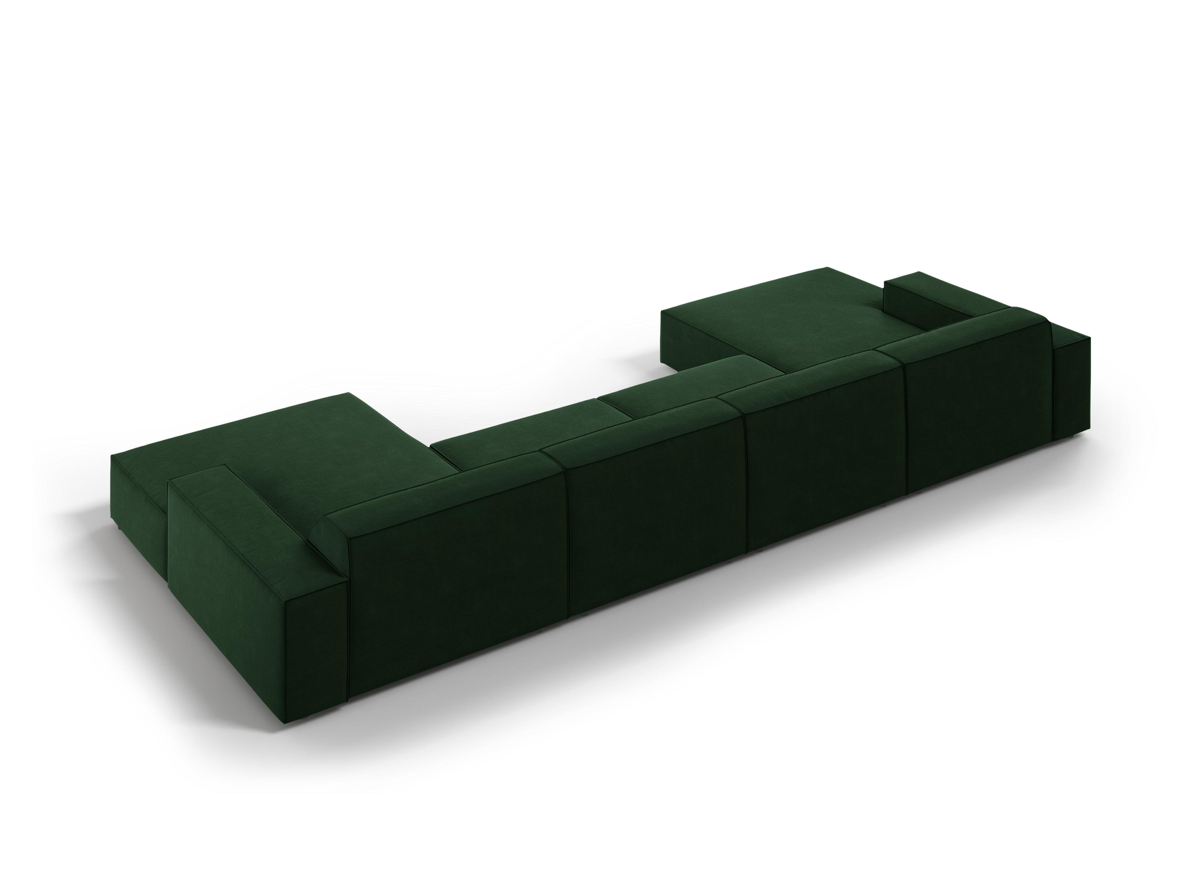 Sofa panoramiczna aksamitna JODIE butelkowa zieleń Micadoni    Eye on Design