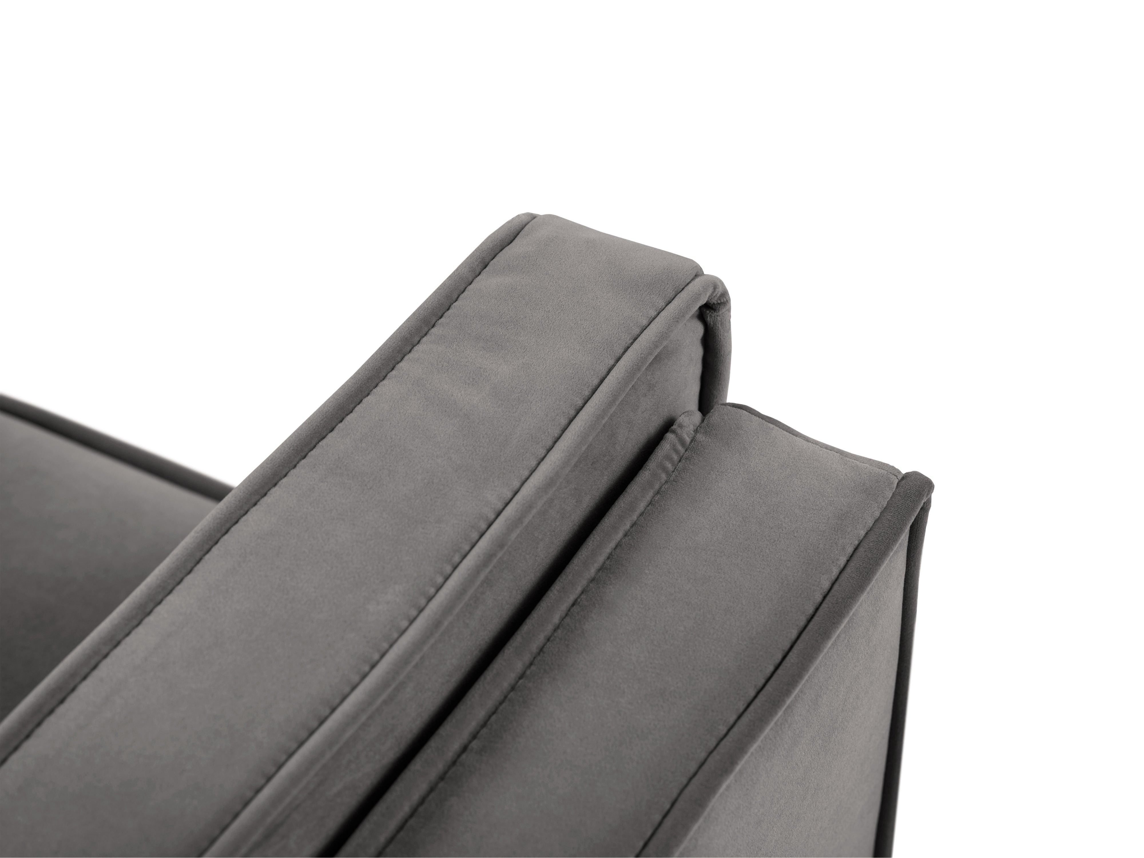 Sofa aksamitna 4-osobowa LUIS jasnoszary z czarną podstawą Milo Casa    Eye on Design