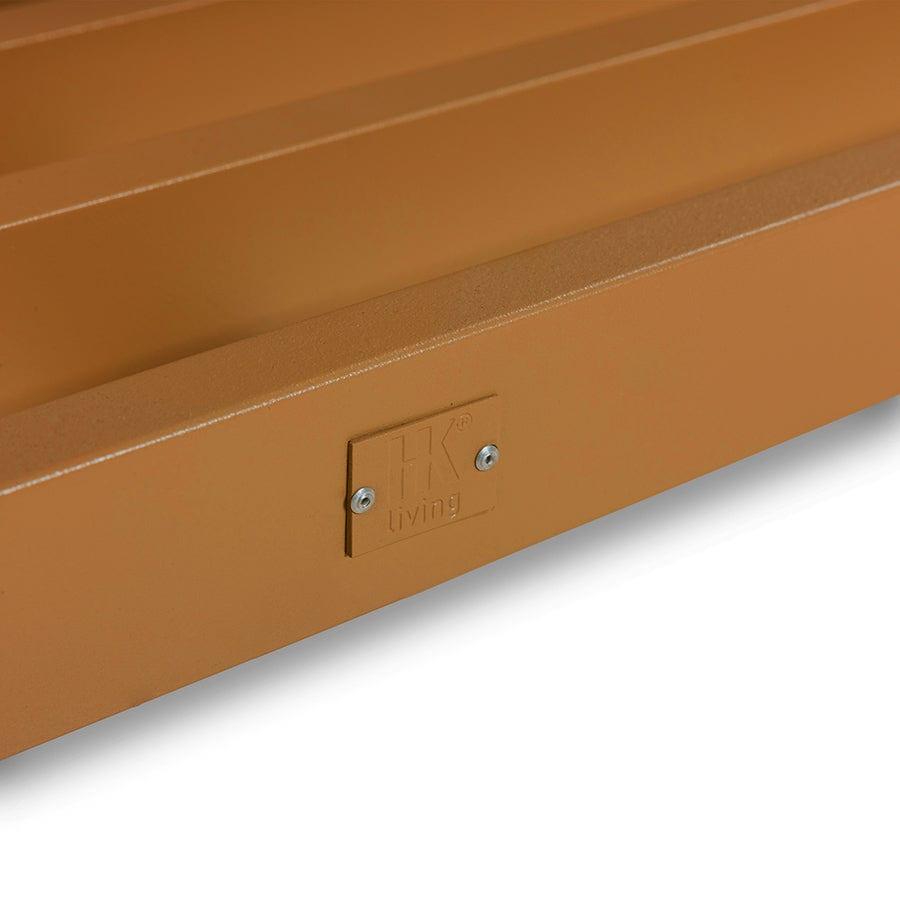 Aluminiowa ławka zewnętrzna w brązowym kolorze, HKliving, Eye on Design