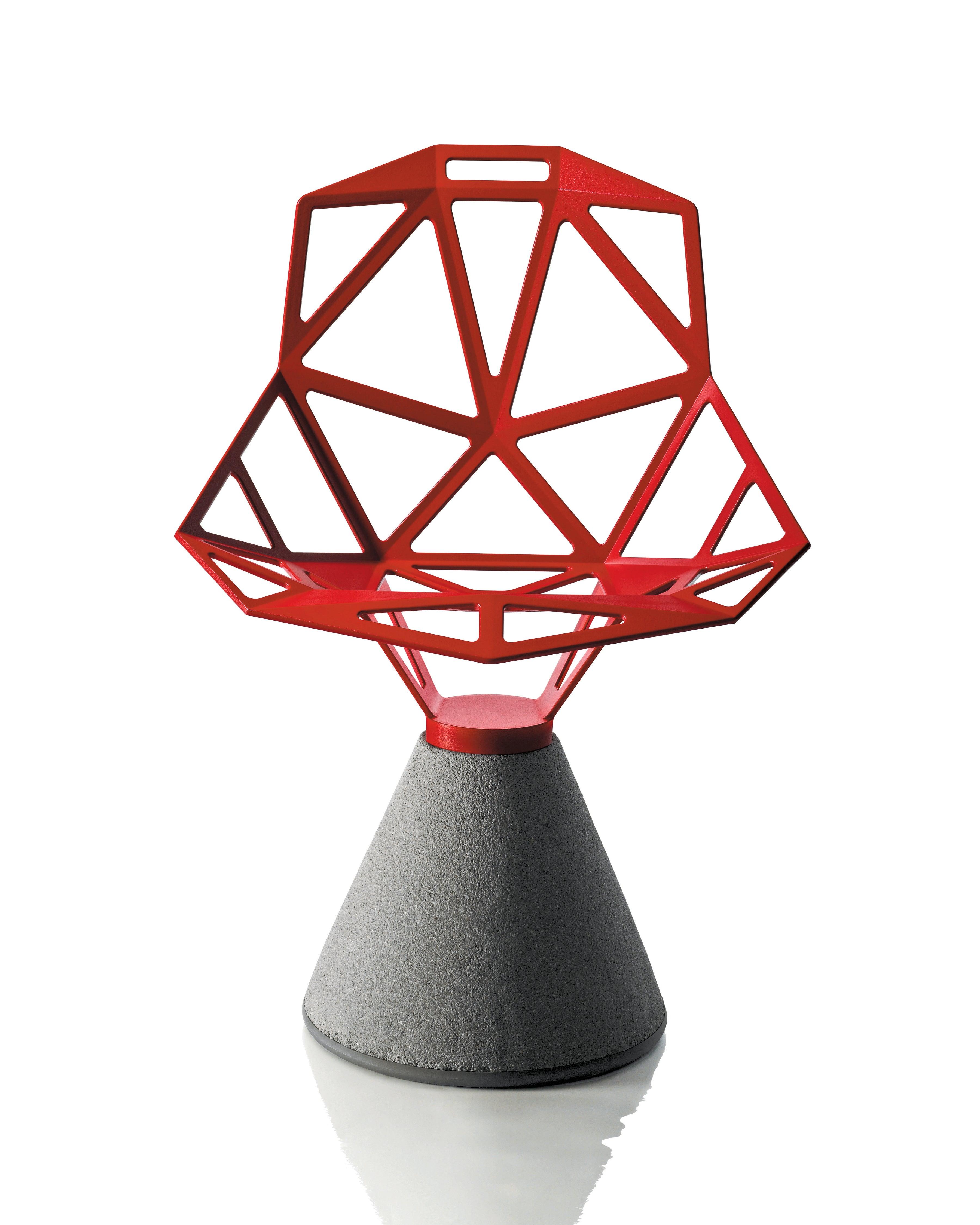 Krzesło CHAIR_ONE betonowa podstawa czerwony, Magis, Eye on Design