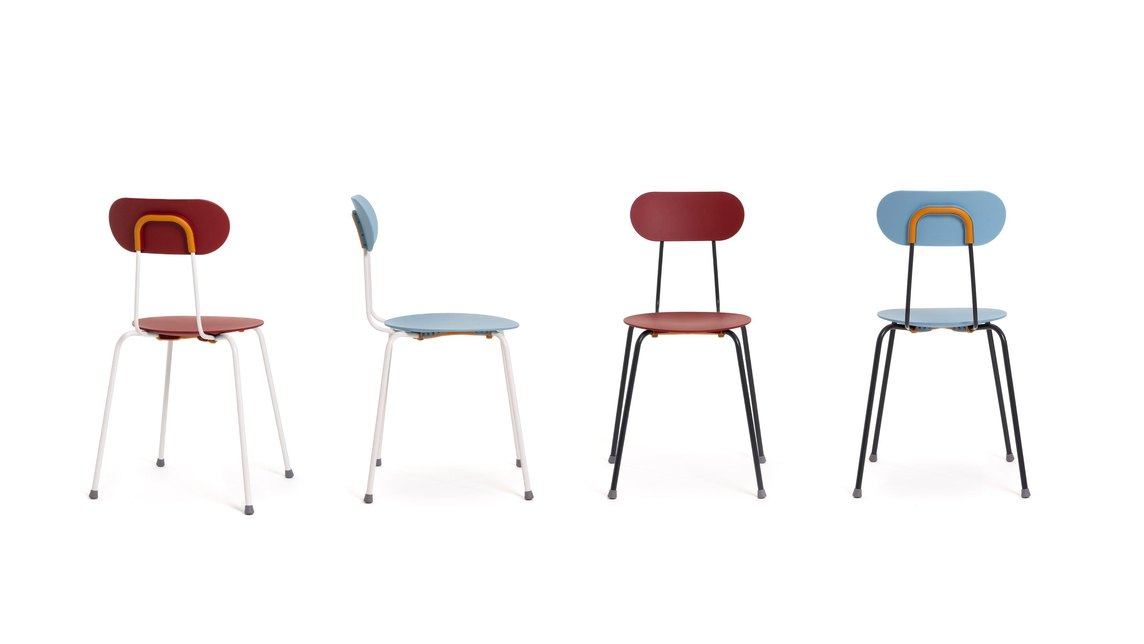 Krzesło MARIOLINA niebieski z białymi nogami, Magis, Eye on Design