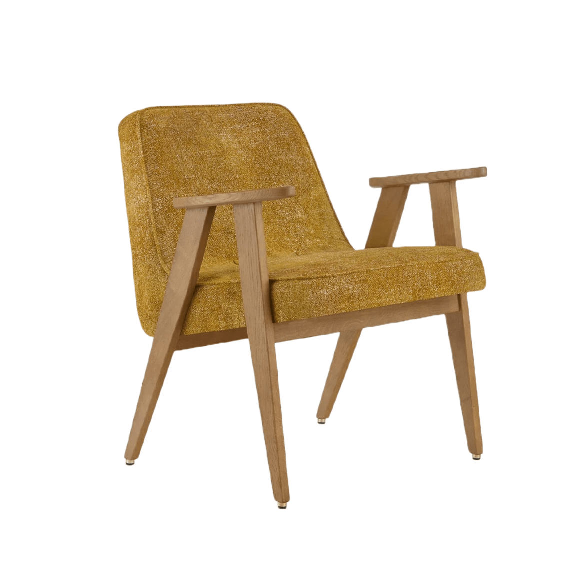 Fotel 366 JUNIOR żółty w tkaninie Marble Mustard 366 concept Dąb-02   Eye on Design