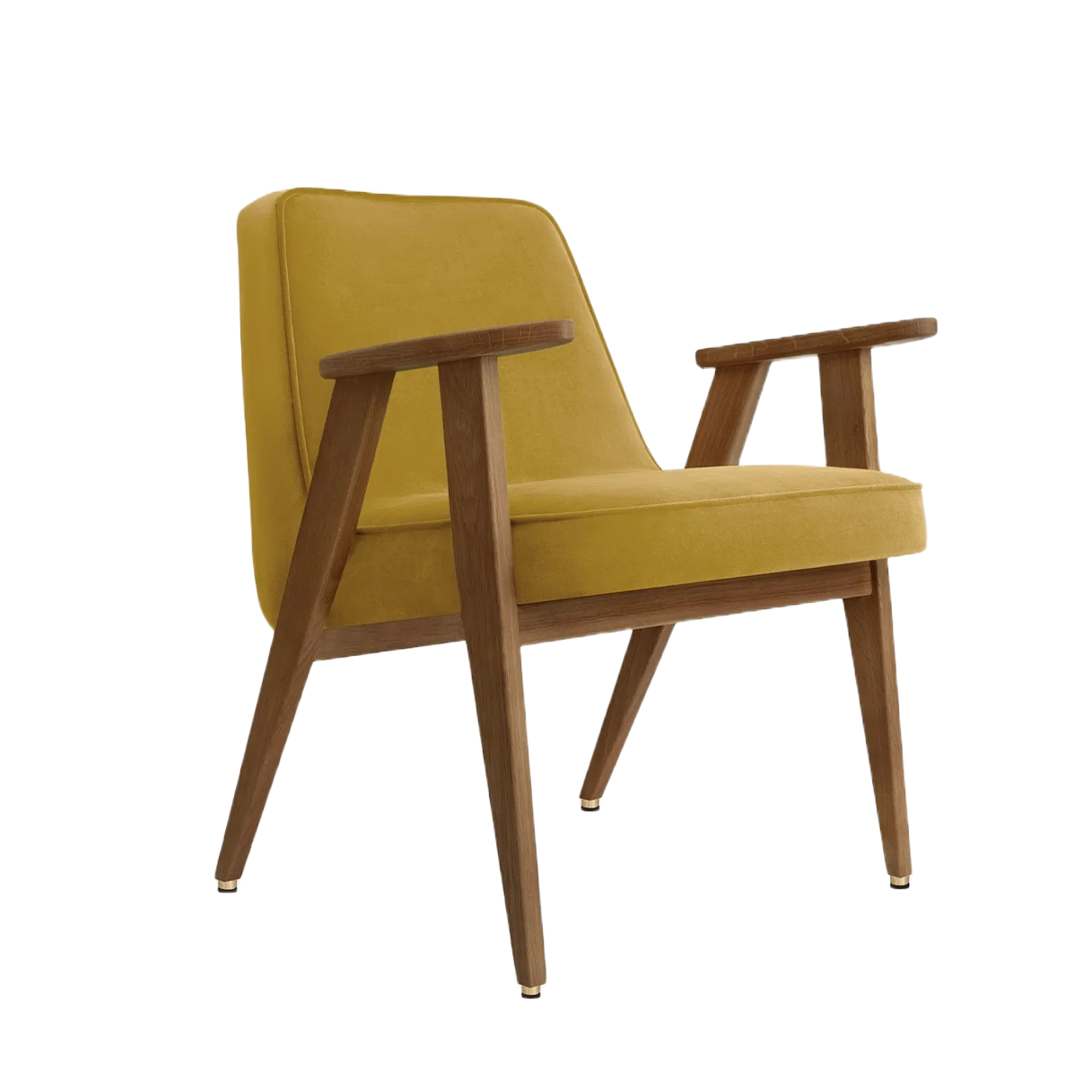 Fotel 366 żółty w tkaninie Shine Velvet Mustard 366 concept    Eye on Design