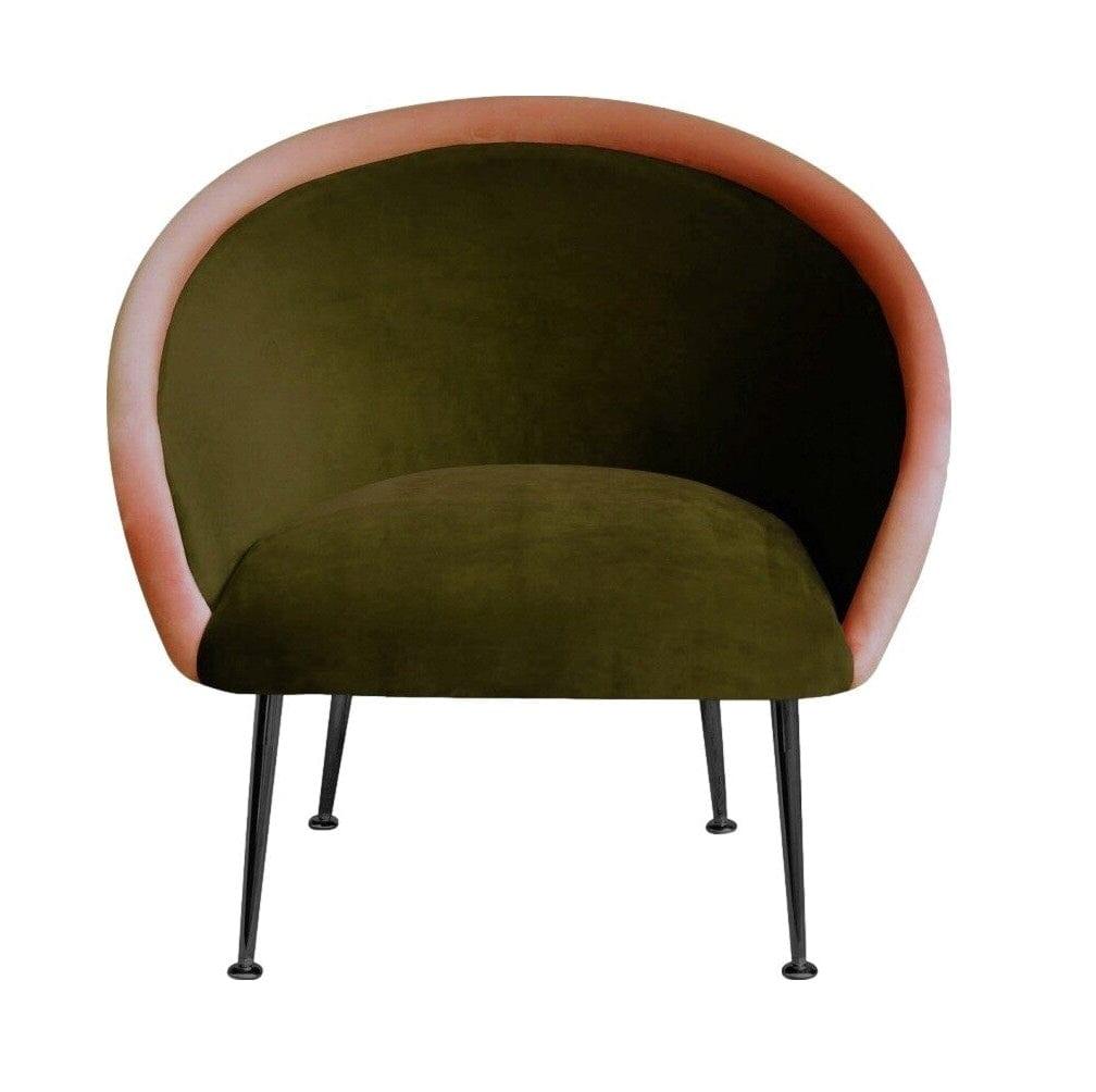 Fotel PLUM 3 zielony z różowym wałkiem Happy Barok    Eye on Design