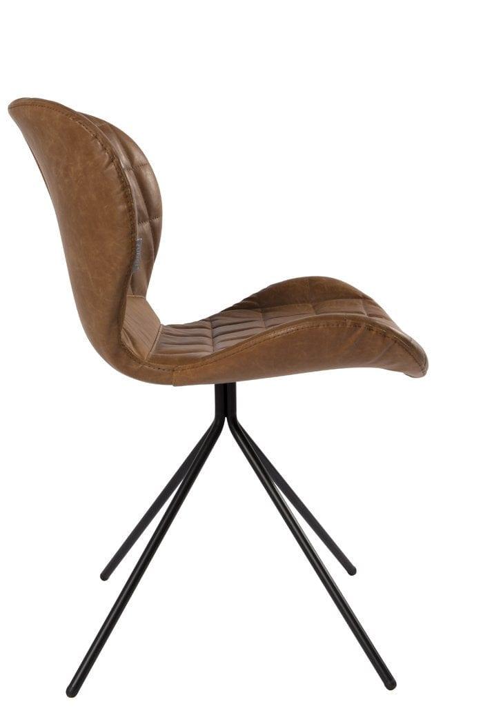 Krzesło OMG brązowa ekoskóra, Zuiver, Eye on Design