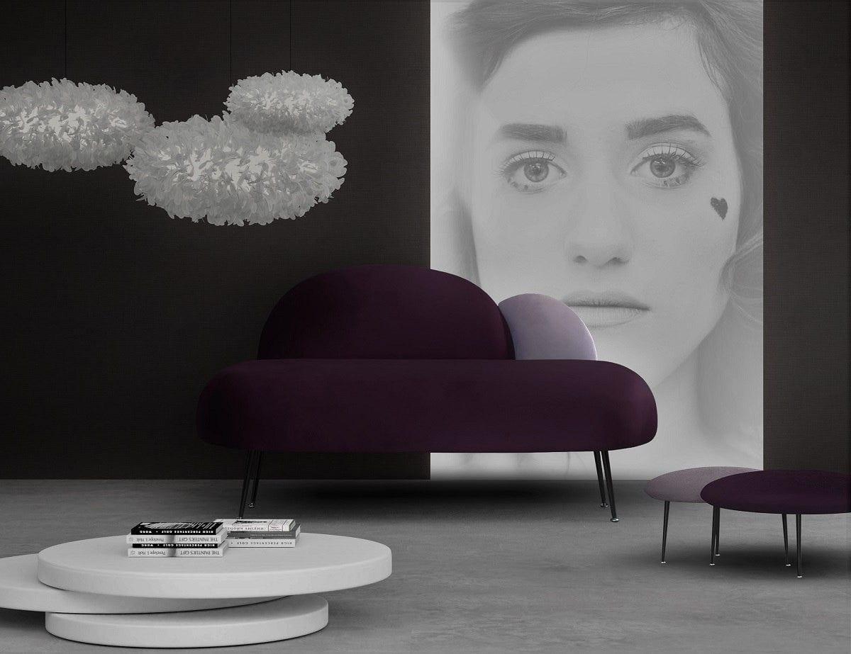 Mini sofa PLUM 2 fioletowy Happy Barok    Eye on Design