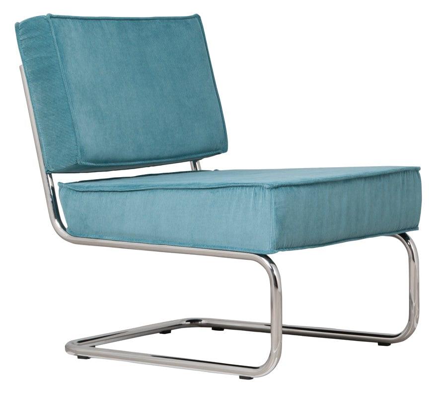 Krzesło lounge RIDGE RIB niebieski Zuiver    Eye on Design