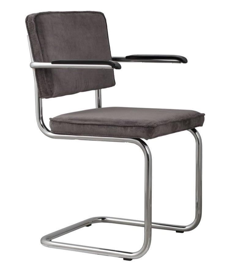 Krzesło z podłokietnikami RIDGE RIB ciemnoszary Zuiver    Eye on Design