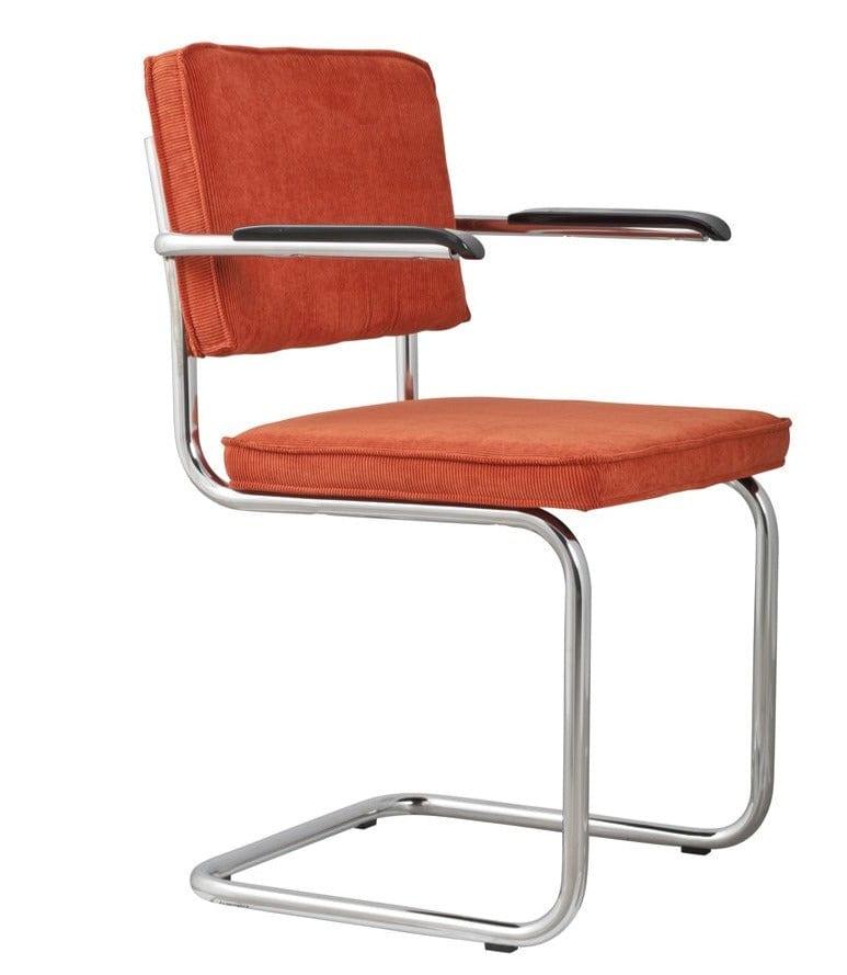 Krzesło z podłokietnikami RIDGE RIB pomarańczowy Zuiver    Eye on Design