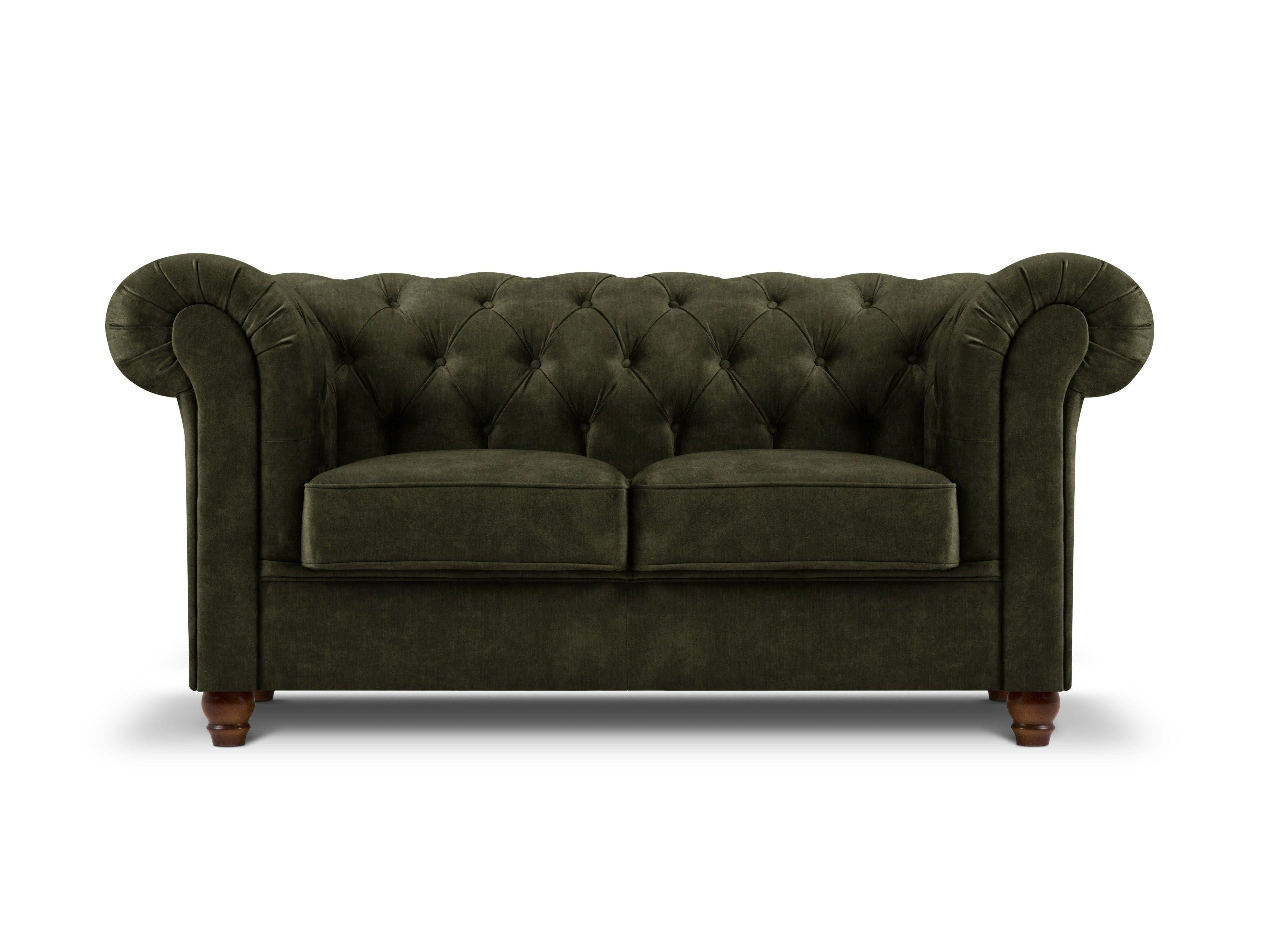 Sofa aksamitna 2-osobowa PHOEBE butelkowa zieleń, Windsor & Co, Eye on Design