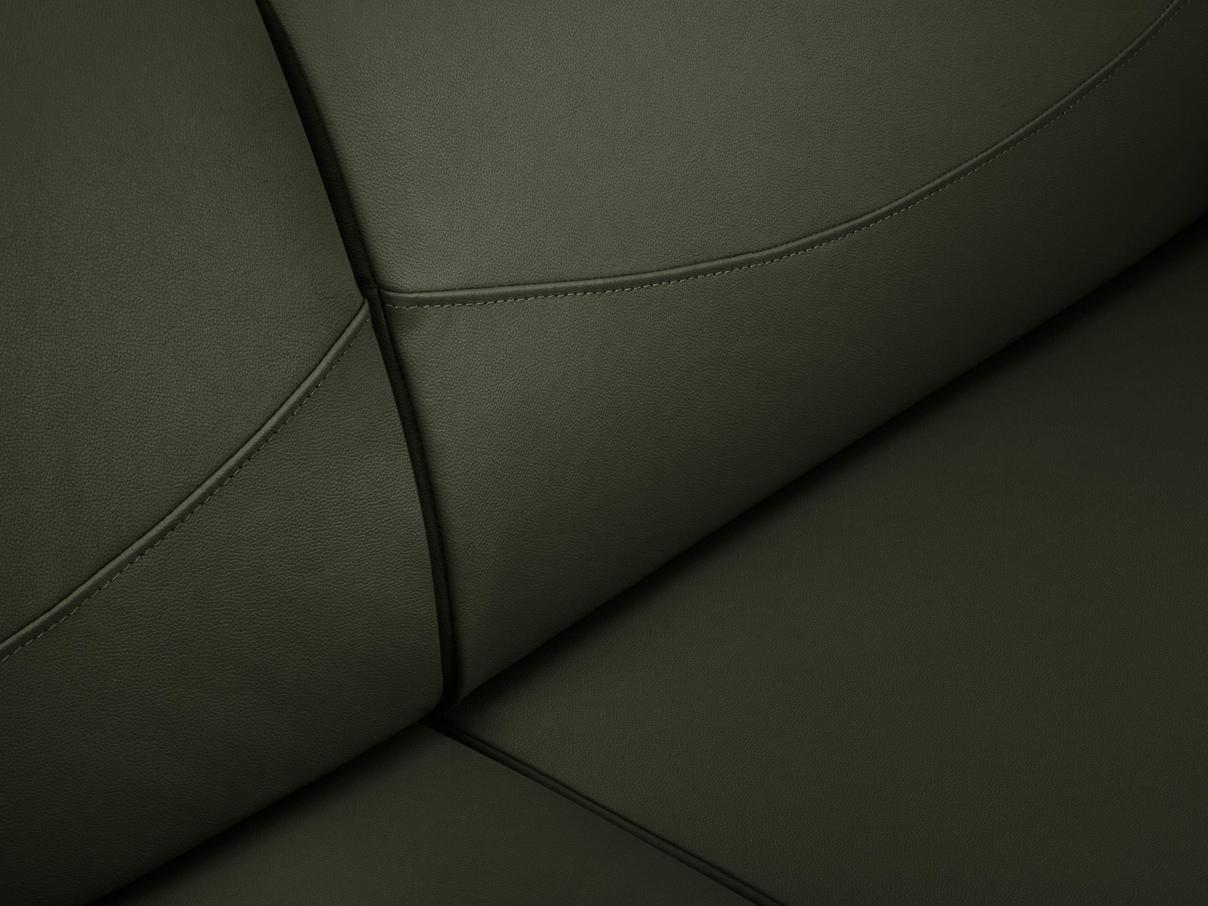 Genuine Leather Sofa, "Neso", 2 Seats, 175x90x76
 ,Green,Black Metal, Windsor & Co, Eye on Design