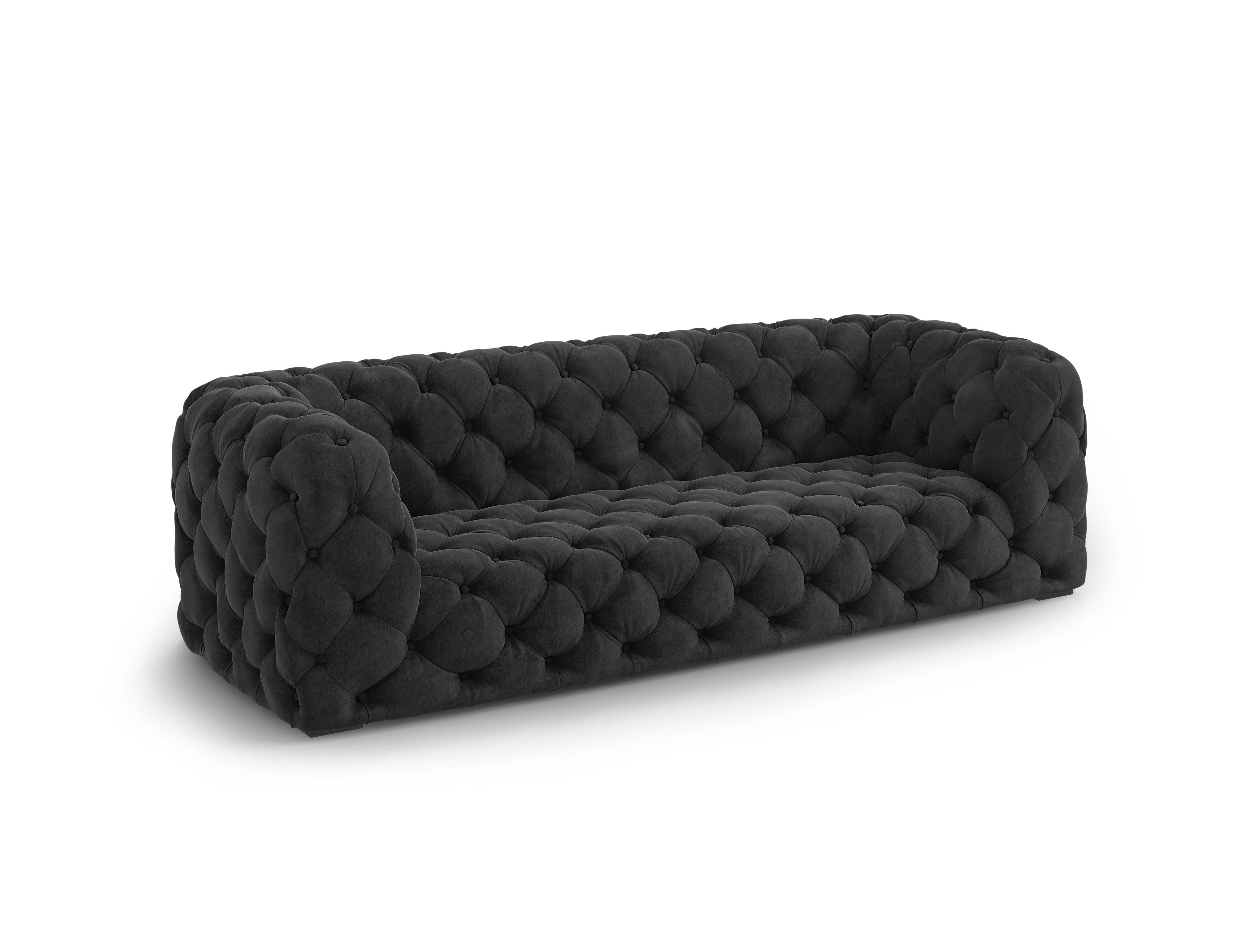 Sofa aksamitna 3-osobowa LOGE ciemnoszary Windsor & Co    Eye on Design