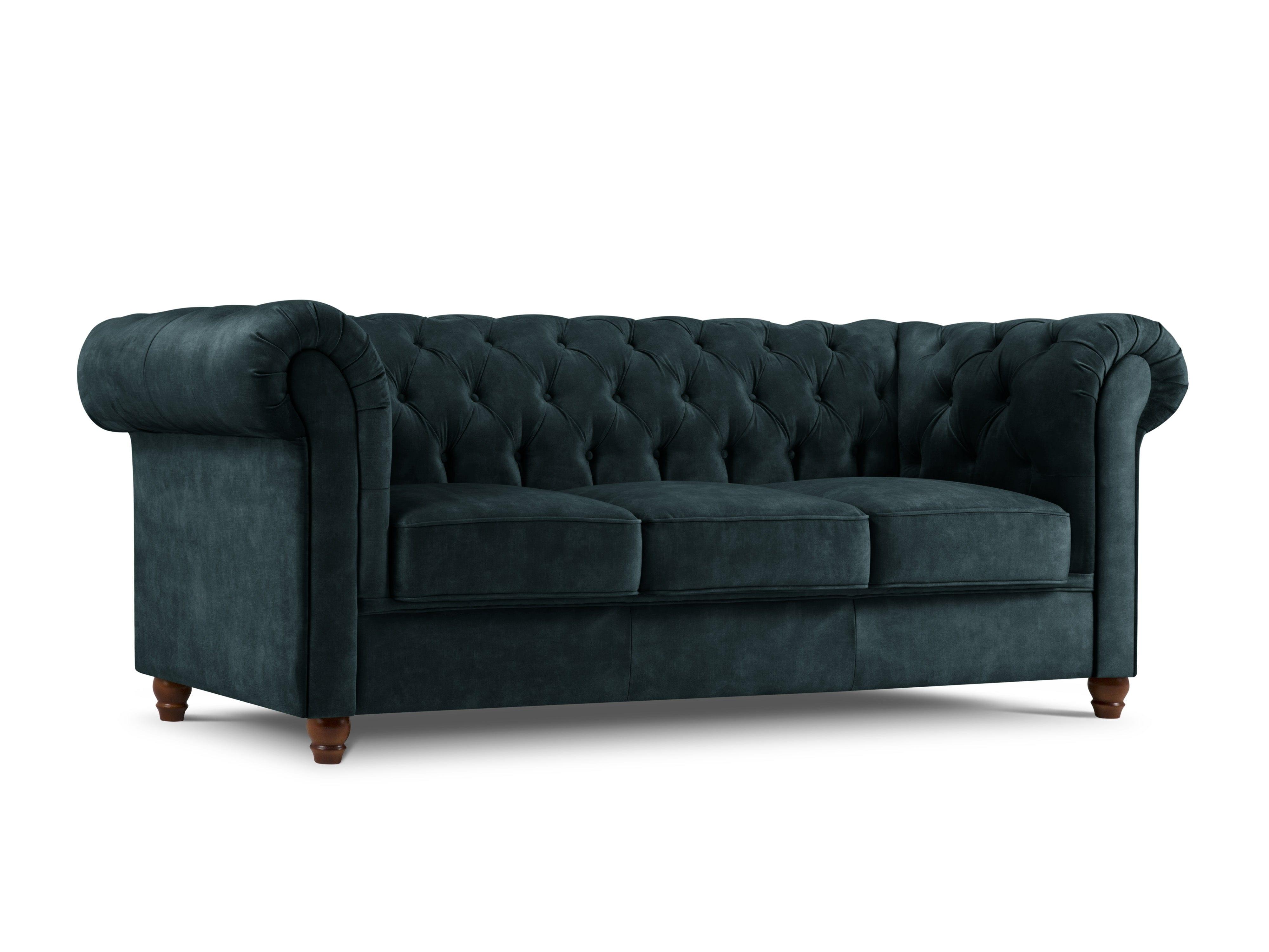 Sofa aksamitna 3-osobowa PHOEBE petrol, Windsor & Co, Eye on Design