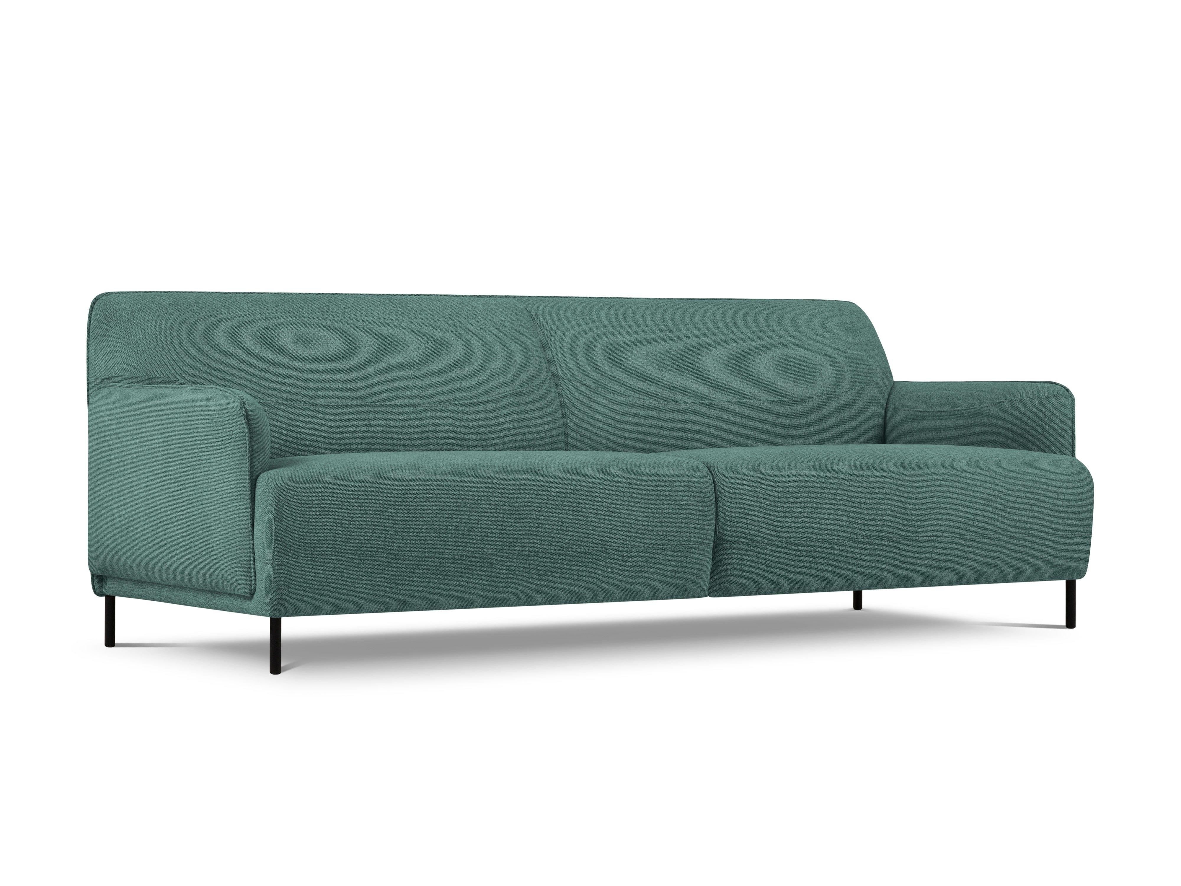 Sofa, "Neso", 3 Seats, 235x90x76
 ,Turquoise,Black Metal, Windsor & Co, Eye on Design