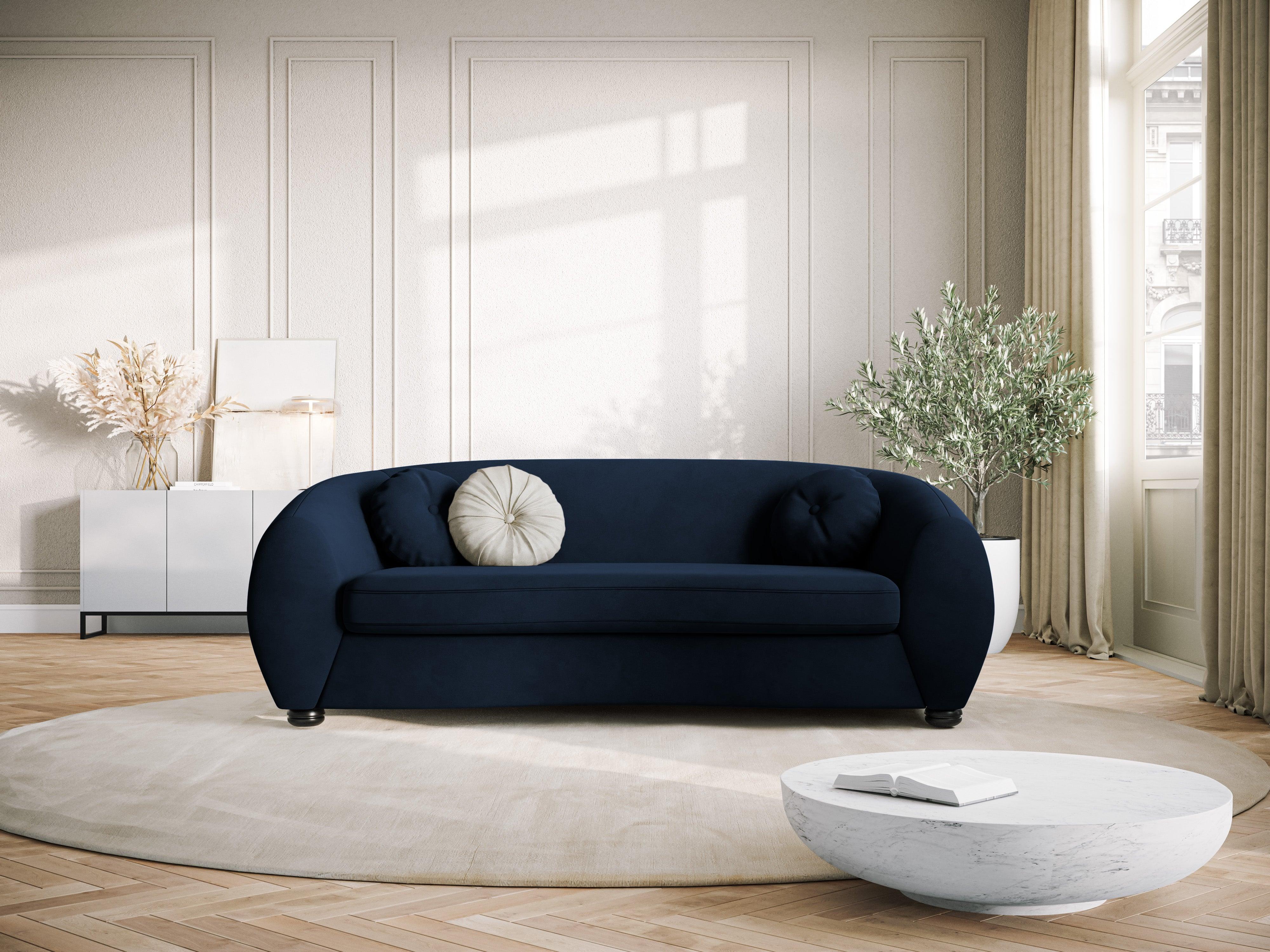 Sofa aksamitna 3-osobowa ELARA granatowy Windsor & Co    Eye on Design