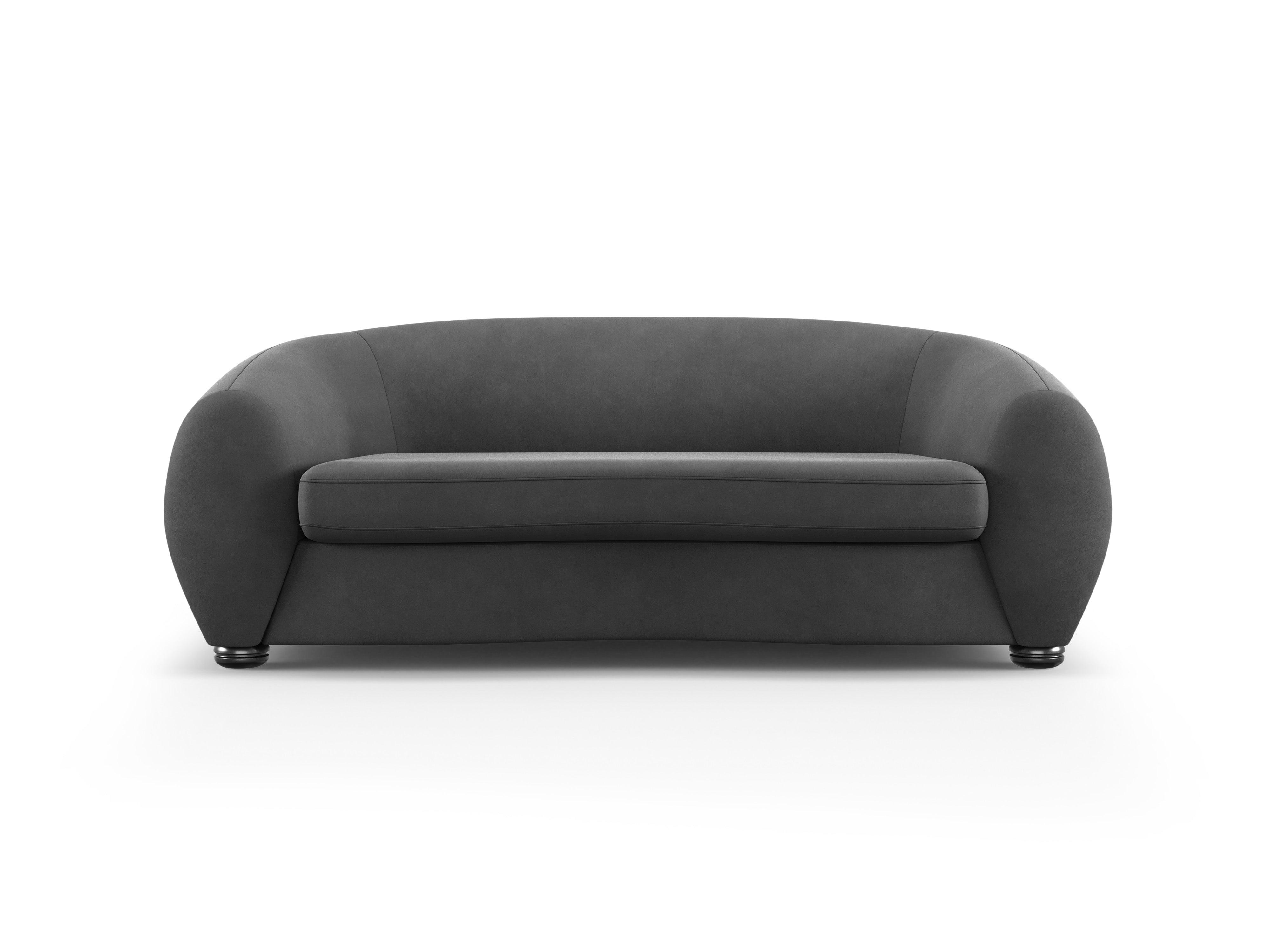 Sofa aksamitna 3-osobowa ELARA szary Windsor & Co    Eye on Design