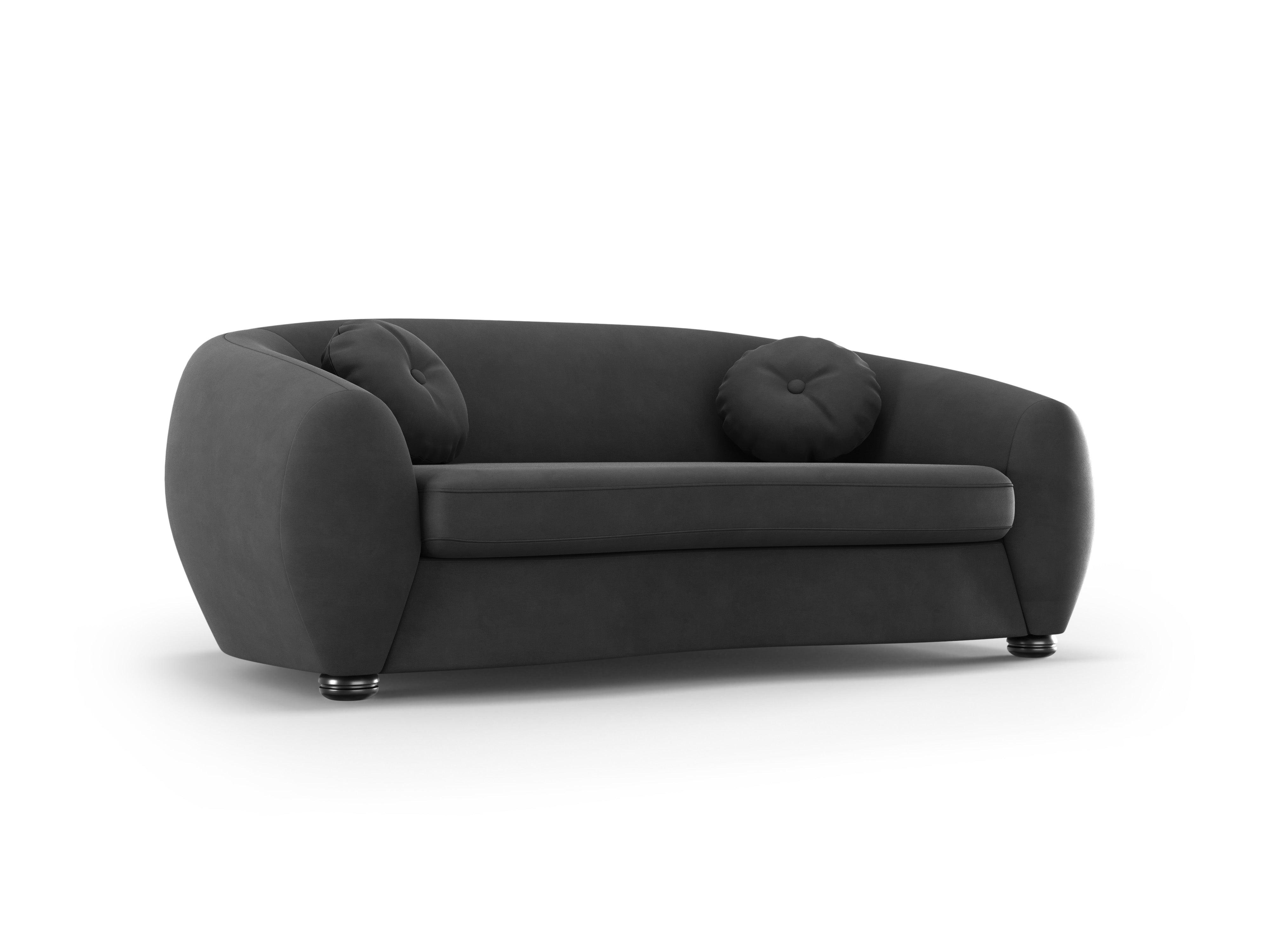 Sofa aksamitna 3-osobowa ELARA szary Windsor & Co    Eye on Design