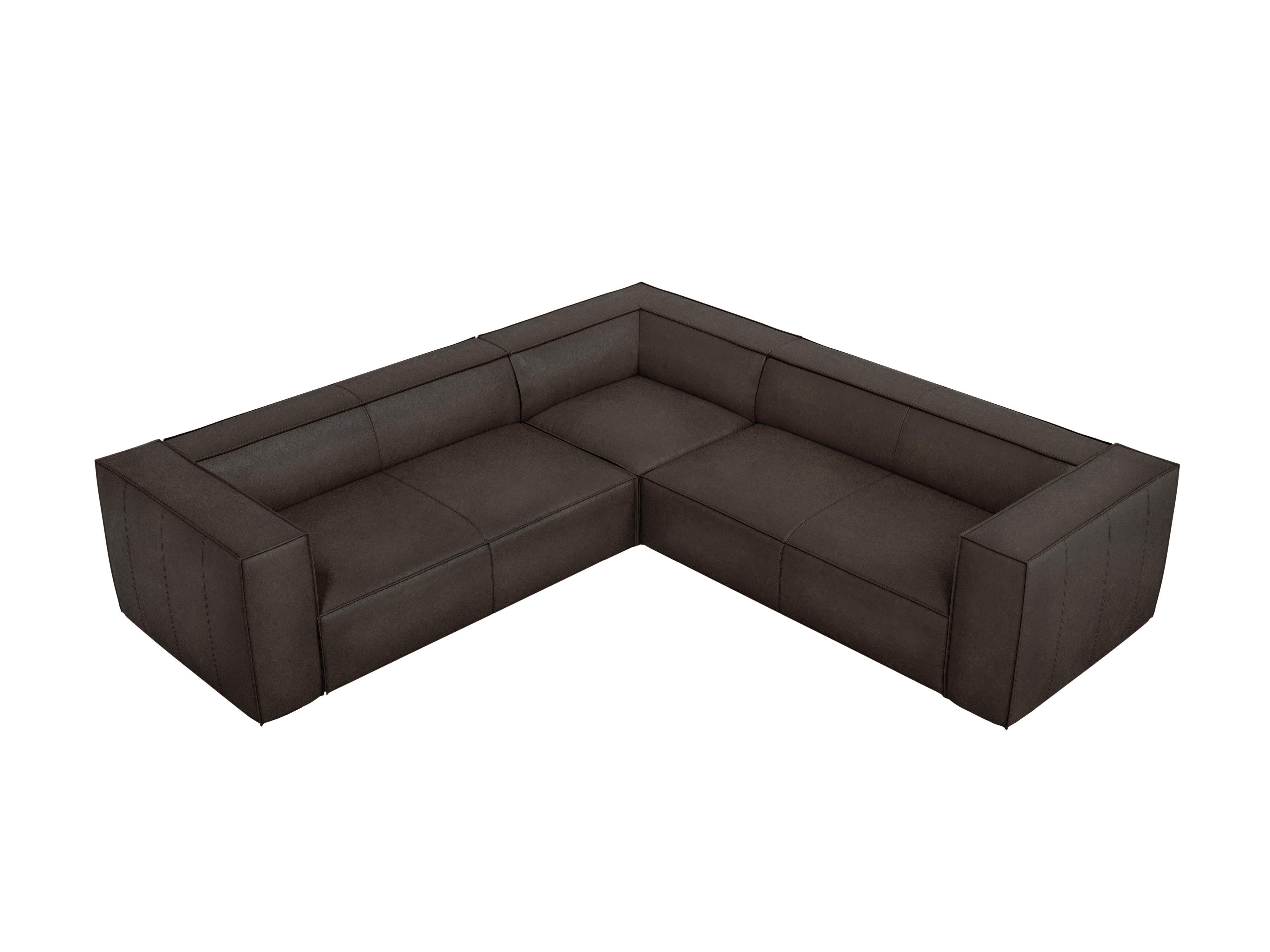 Sofa narożna skórzana MADAME ciemnobrązowy, Windsor & Co, Eye on Design